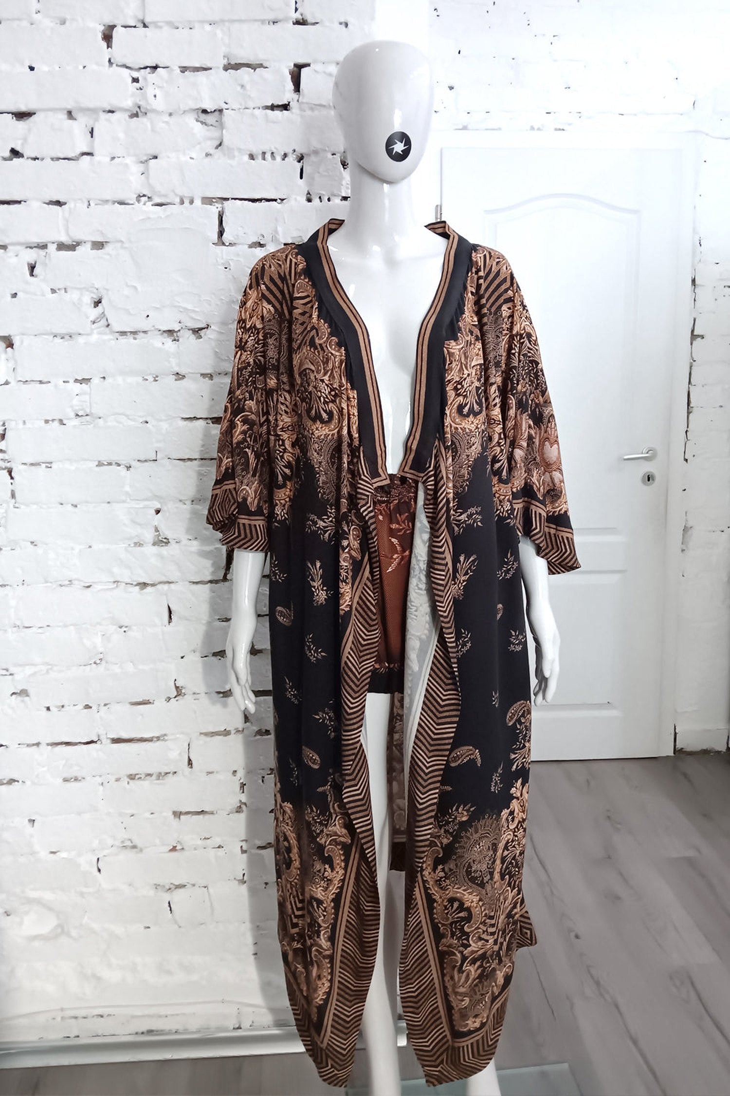 TWILL VISOSE KIMONO – GOLDENE STREIFEN