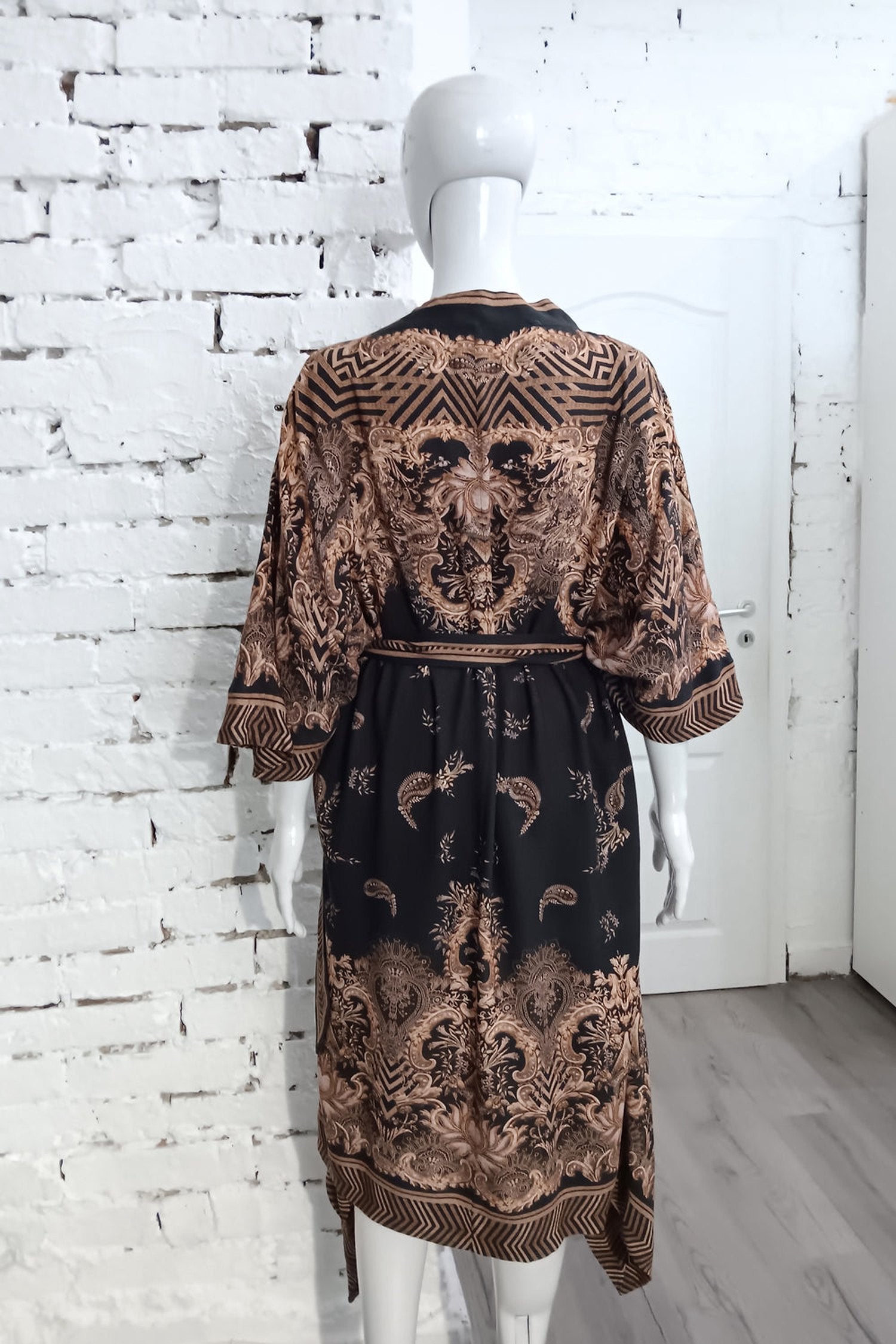 TWILL VISOSE KIMONO – GOLDENE STREIFEN