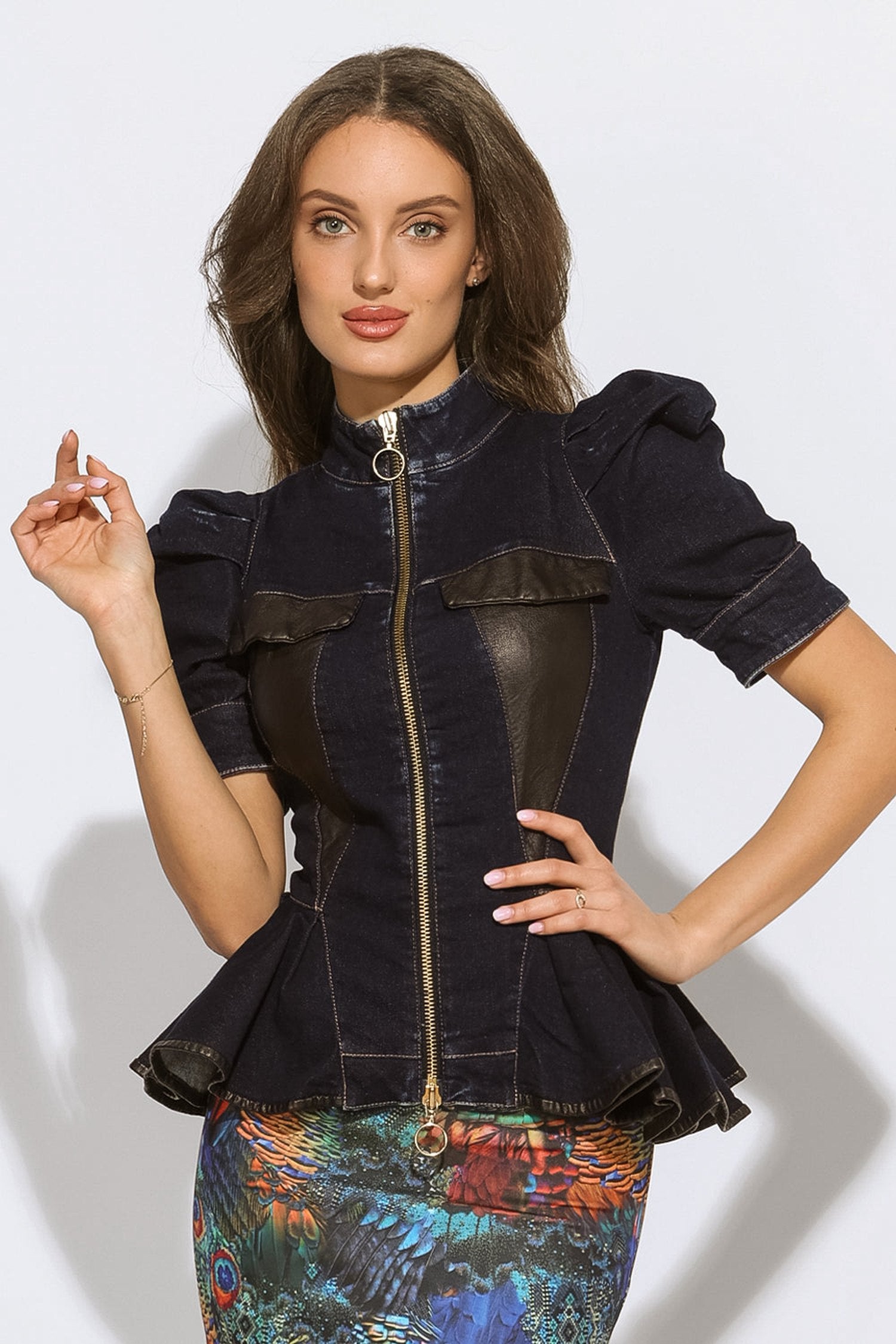 BUFFER SLEEVE DENIM BLAZER - ESSENTIALS