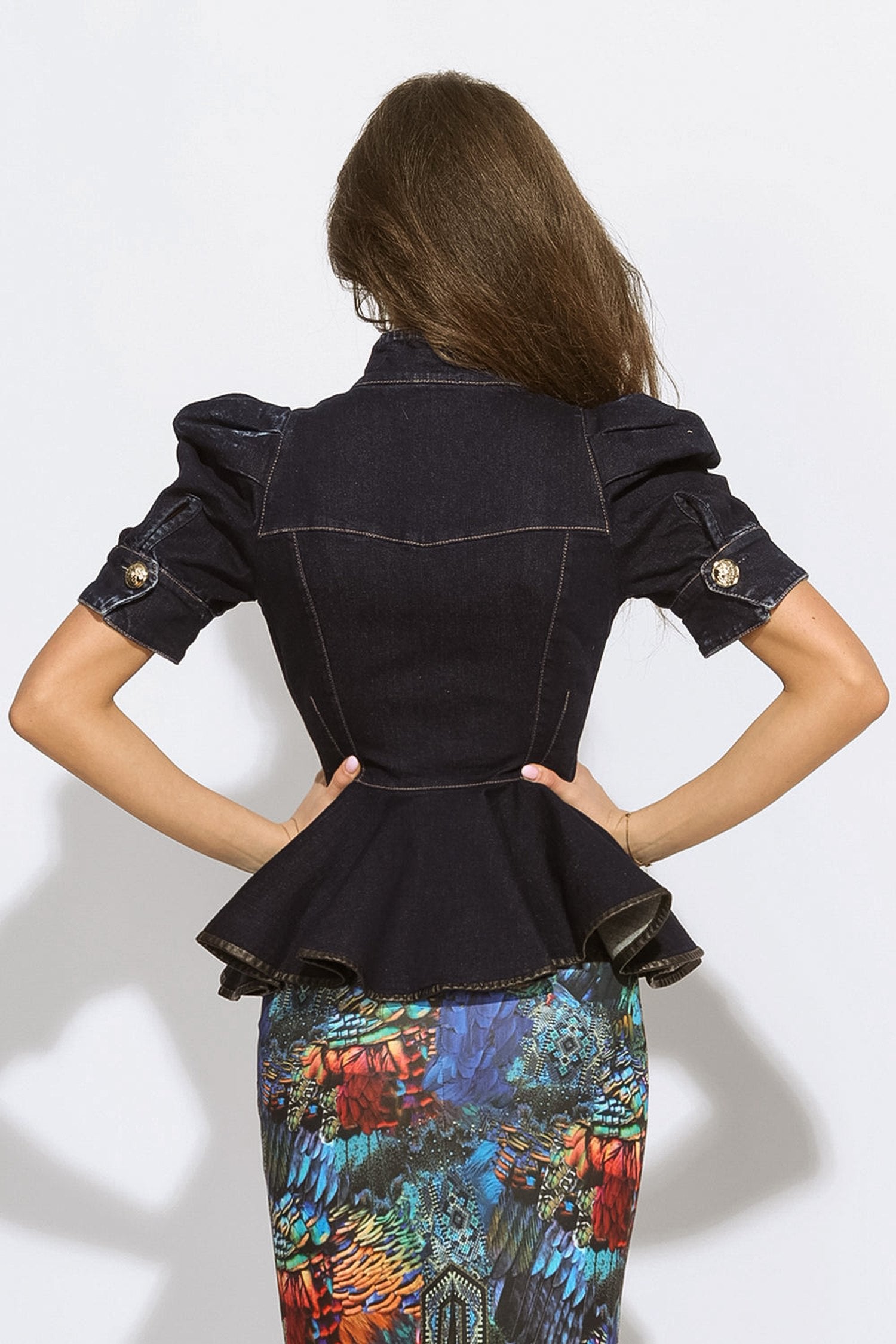BUFFER SLEEVE DENIM BLAZER - ESSENTIALS