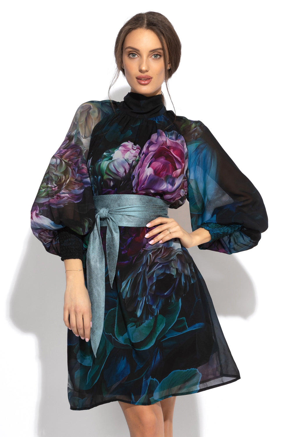 WRAP-STYLE BELT - SUEDE-LIKE IN BLUE - ESSENTIALS JIORO КОЛАН ОТ ВЕЛУР В АЗУРНО СИНЬО - ESSENTIALS JIORO