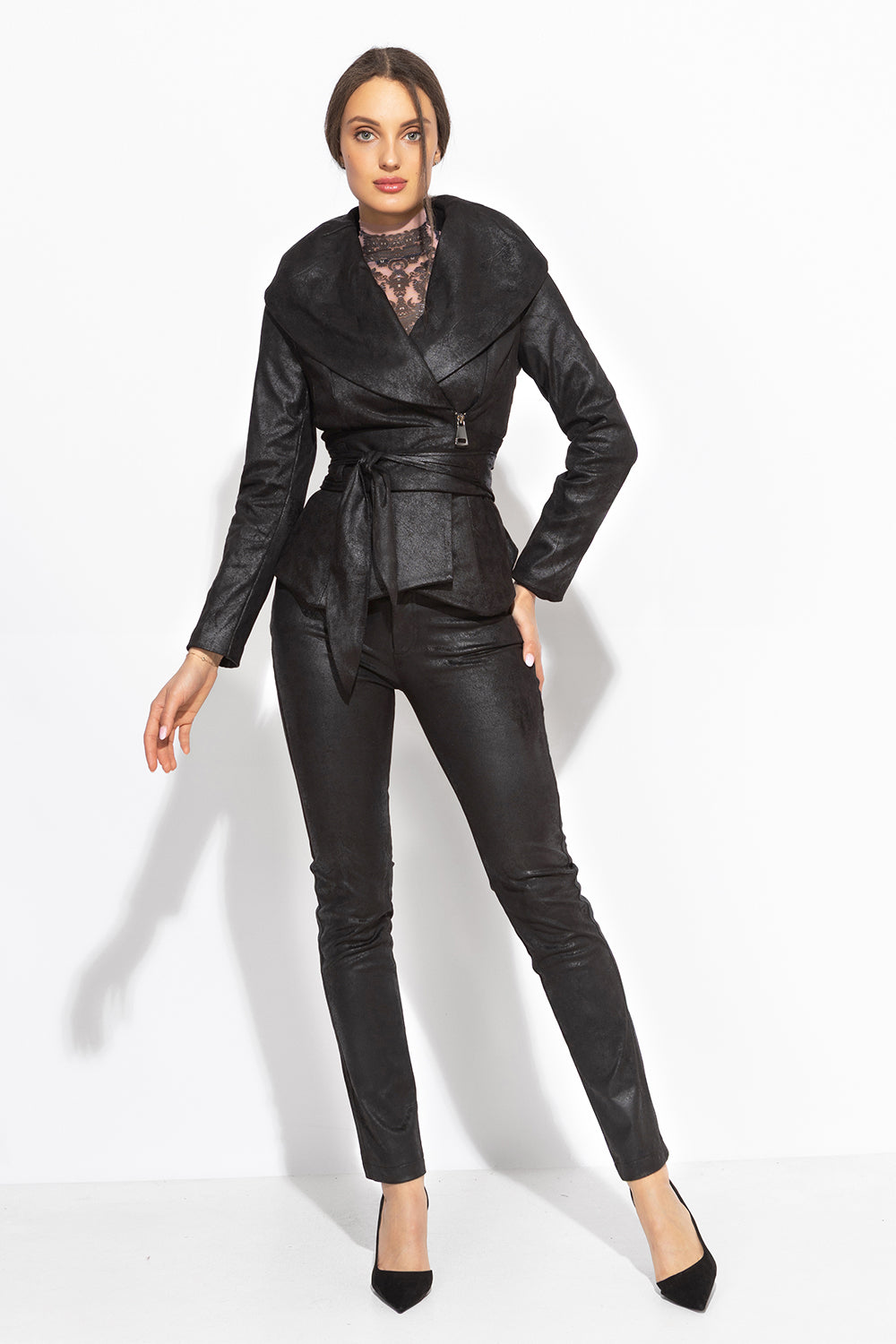 PANTALON SLIM TAILLE HAUTE NOIR - ESSENTIELS