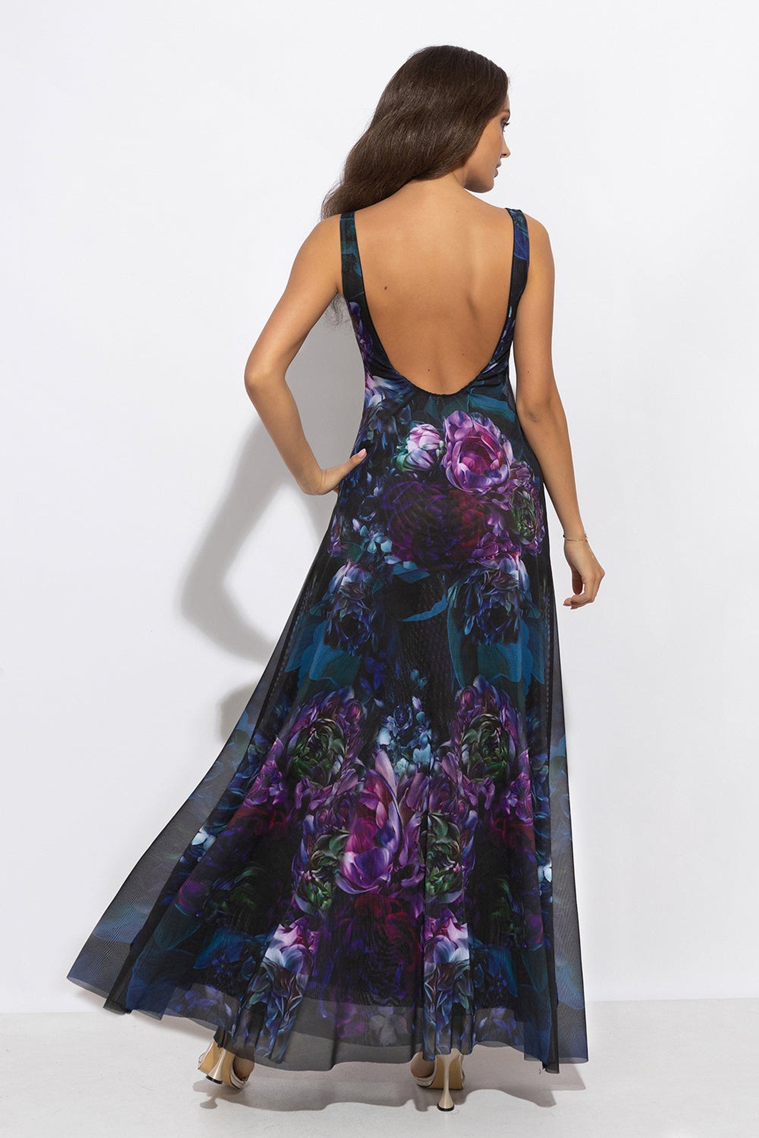 ROBE LONGUE DOS NU - PIVOINES