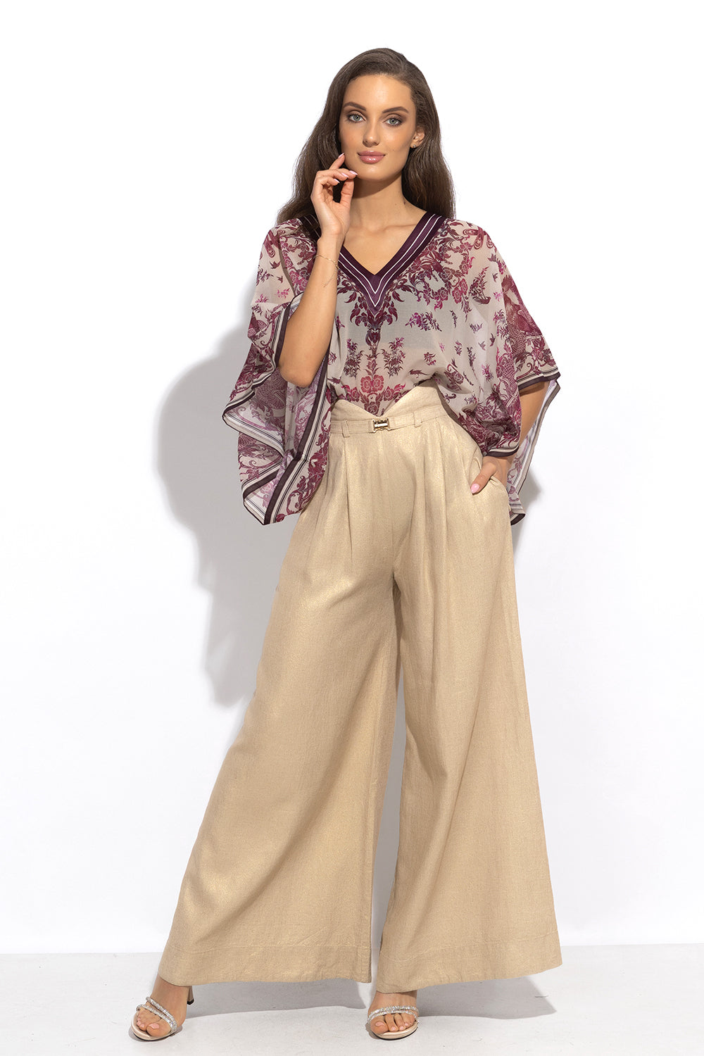 CHIFFON TUNIC - ASIA BORDEAUX
