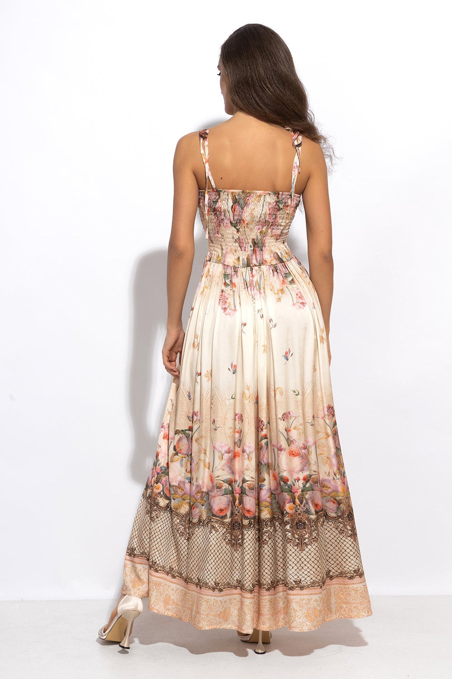 VISCOSE DRESS WITH STRAPS - BAROQUE FLOWERS