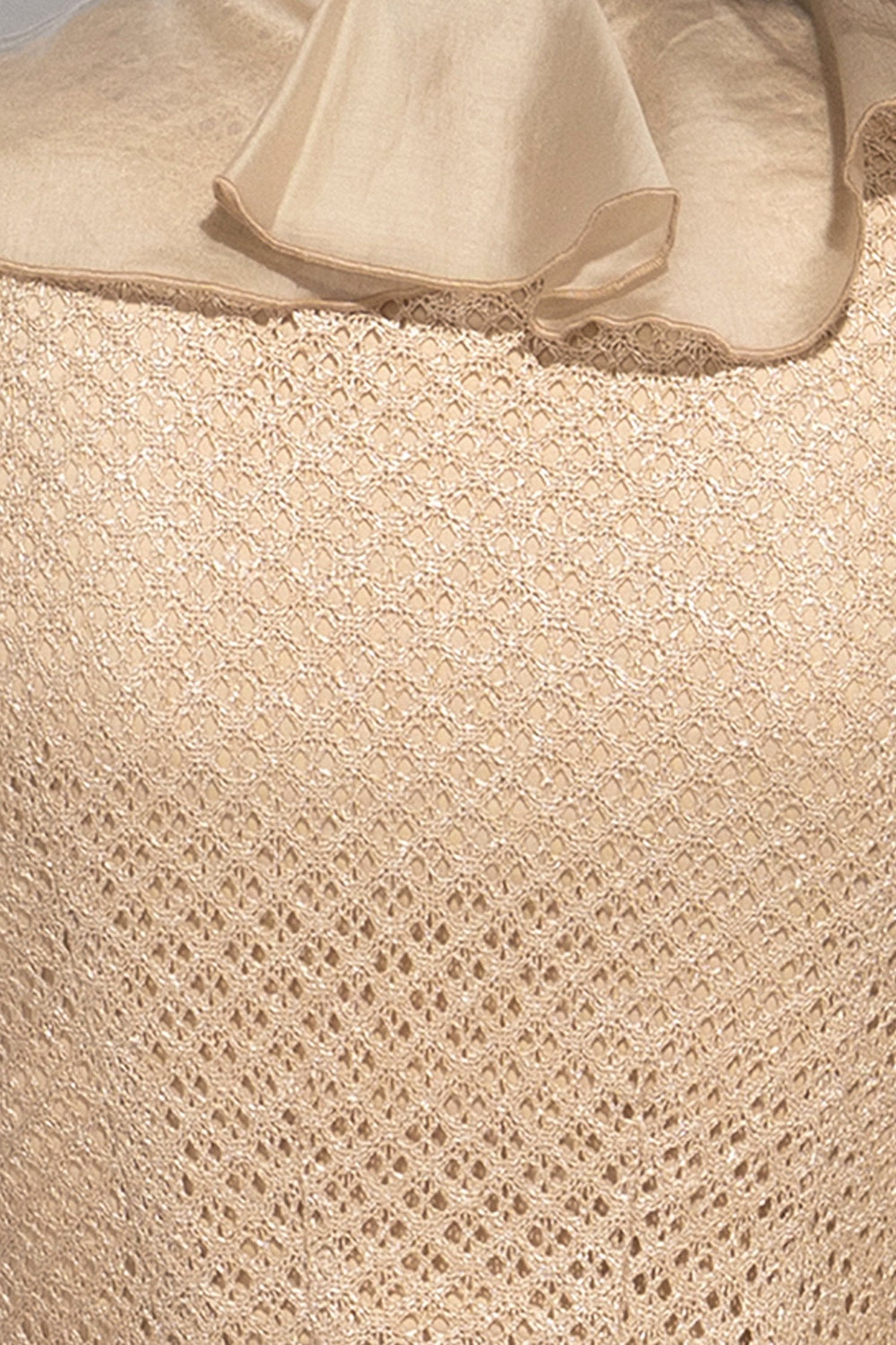 COTTON MESH CARDIGAN WITH RUFFLES - ESSENTIALS JIORO ПАМУЧНА МРЕЖЕСТА ЖИЛЕТКА С КЪДРИ - ESSENTIALS JIORO