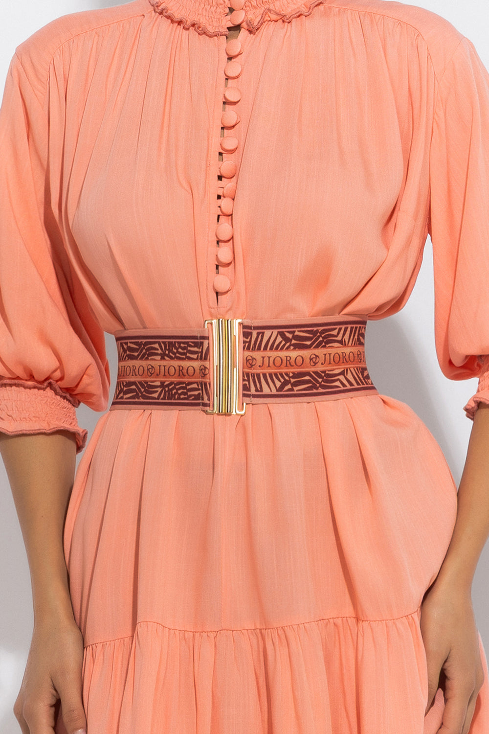 WIDE ELASTIC BELT WITH BUCKLE - PAPAYA BUTTERFLIES JIORO ЕЛАСТИЧЕН ШИРОК КОЛАН С КАТАРАМА - PAPAYA BUTTERFLIES JIORO