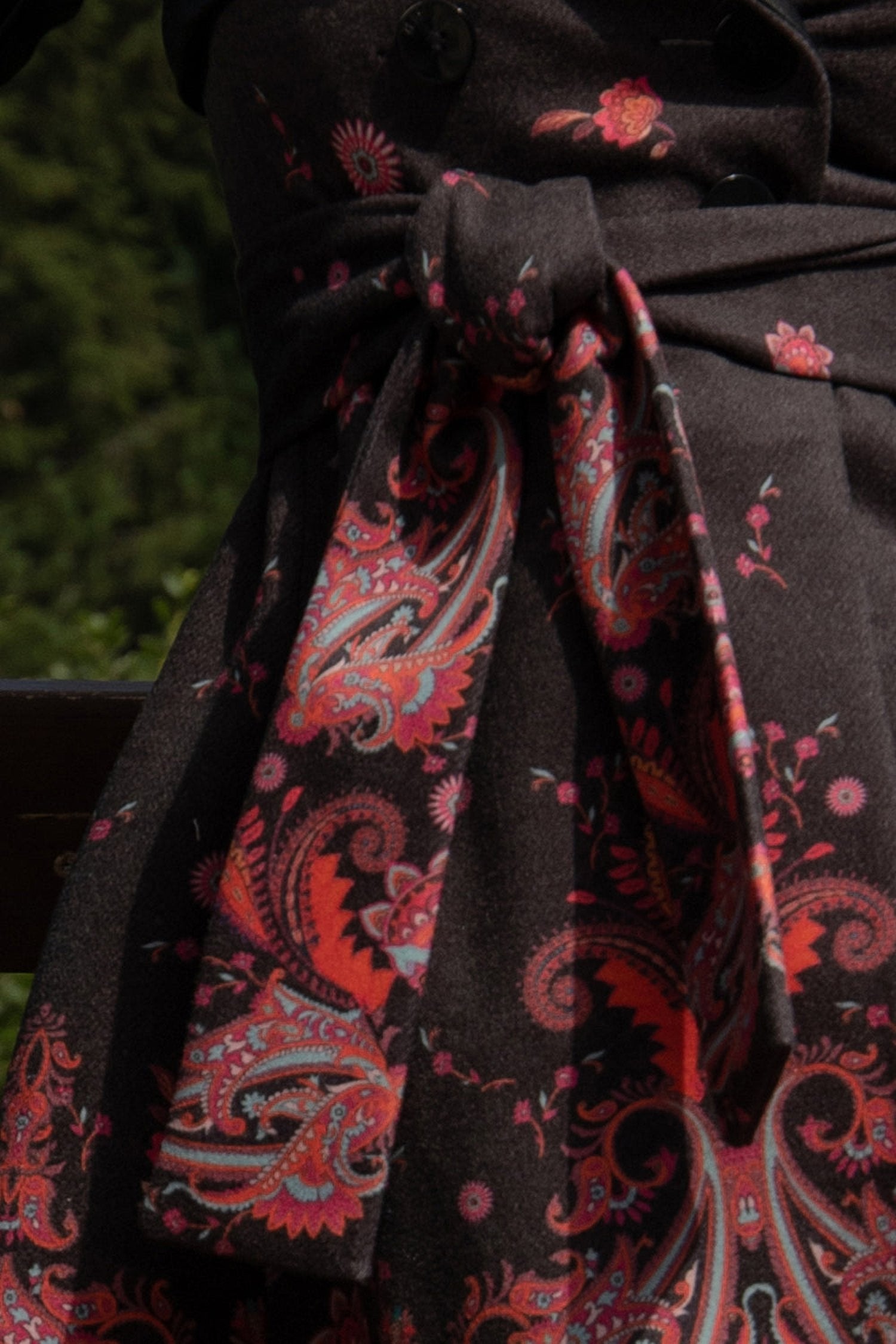 TRENCH COAT WITH LEATHER SLEEVES - FUCHSIA DOTS