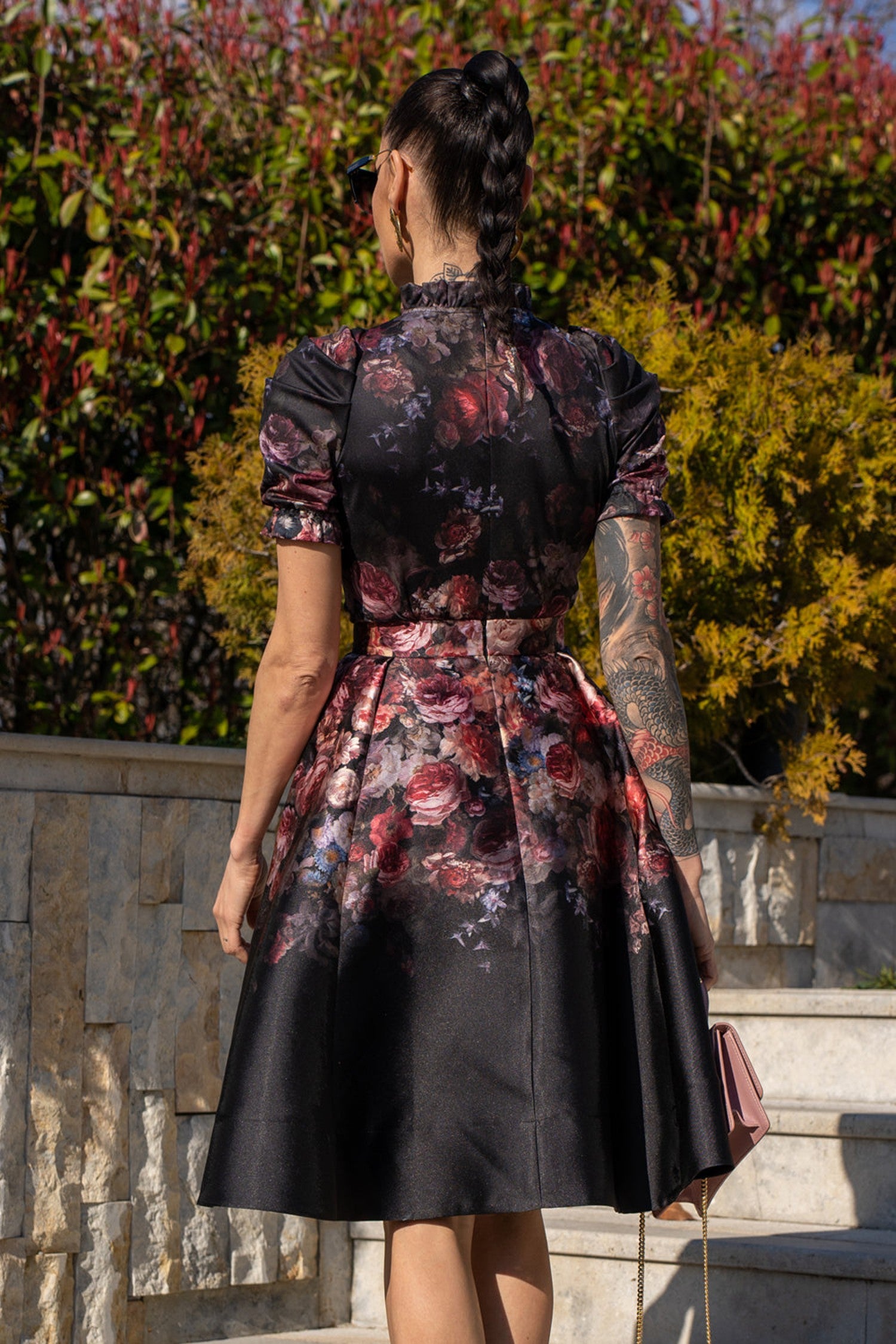 BLUSE MIT LOCKEN - VINTAGE BLUMEN