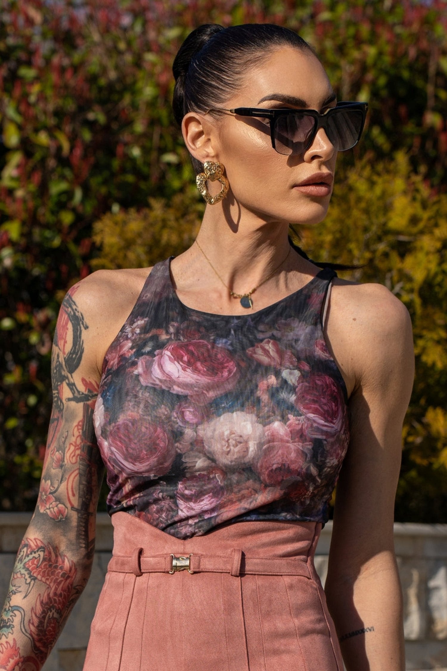 TOP S SIETKOU - VINTAGE KVETY