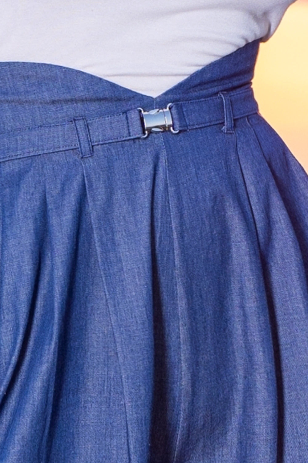 HIGH WAIST WIDE LEG DENIM PANTS - ESSENTIALS