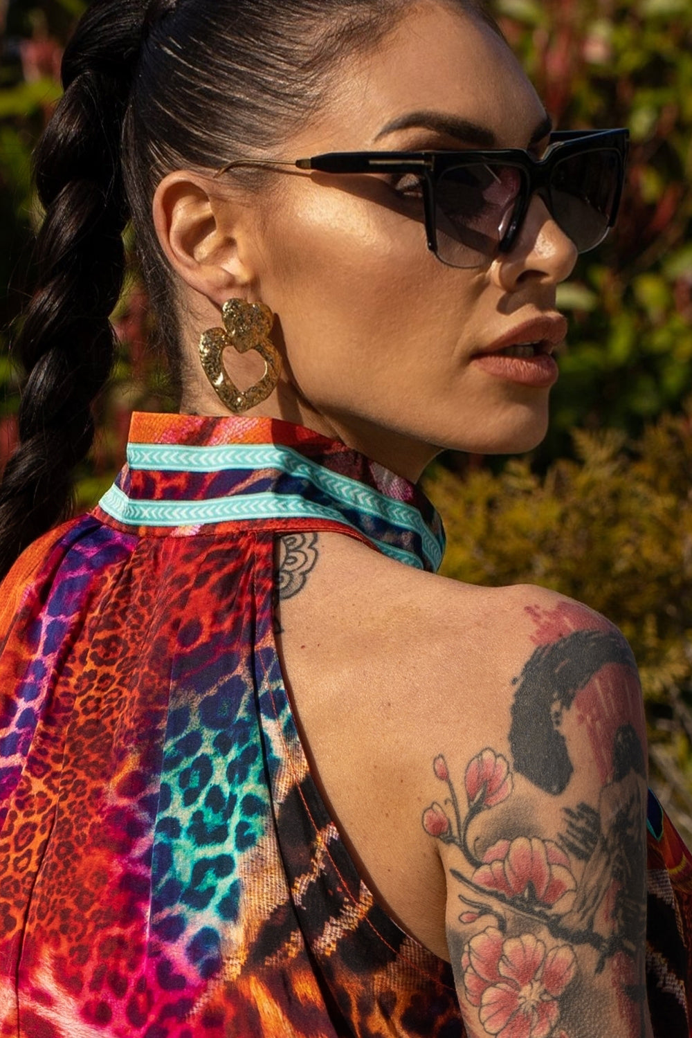 VISCOSE SATIN CROP TOP - LEO NEON WILD