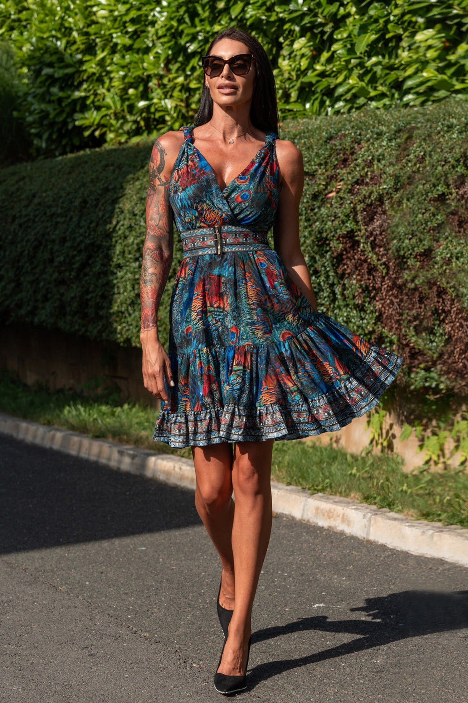 LOOSE VISCOSE AND SILK DRESS - AMAZONIA JIORO СВОБОДНА РОКЛЯ ОТ ВИСКОЗА С КОПРИНА - AMAZONIA JIORO