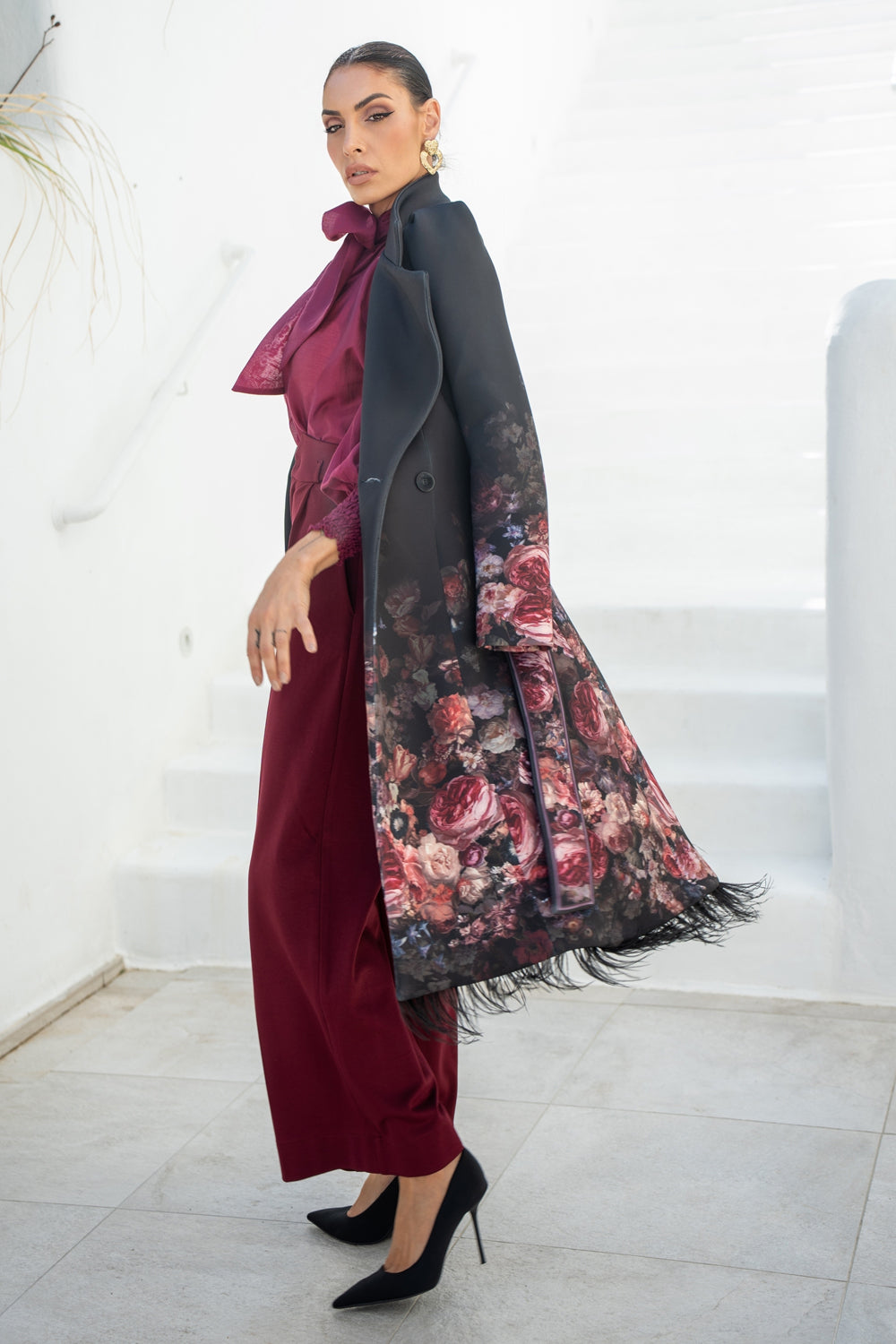 SCUBA NEOPREN COAT - VINTAGE FLOWERS