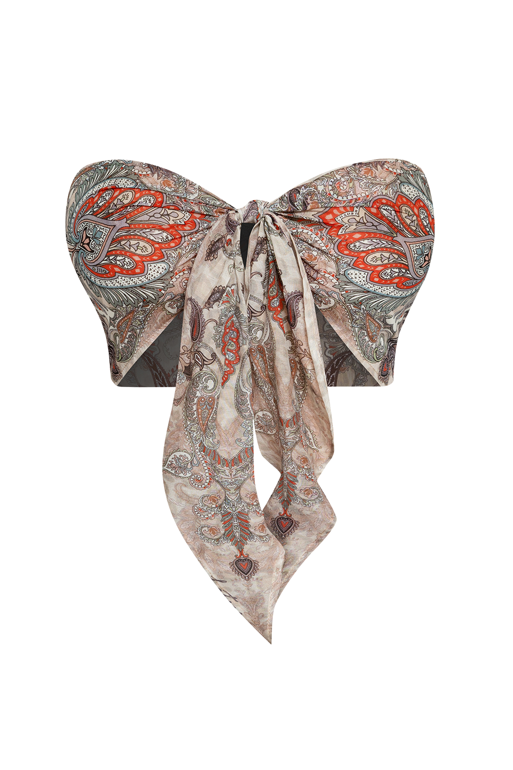 SILK VISCOSE SARONG & SCARF SET – PAISLEY BEIGE