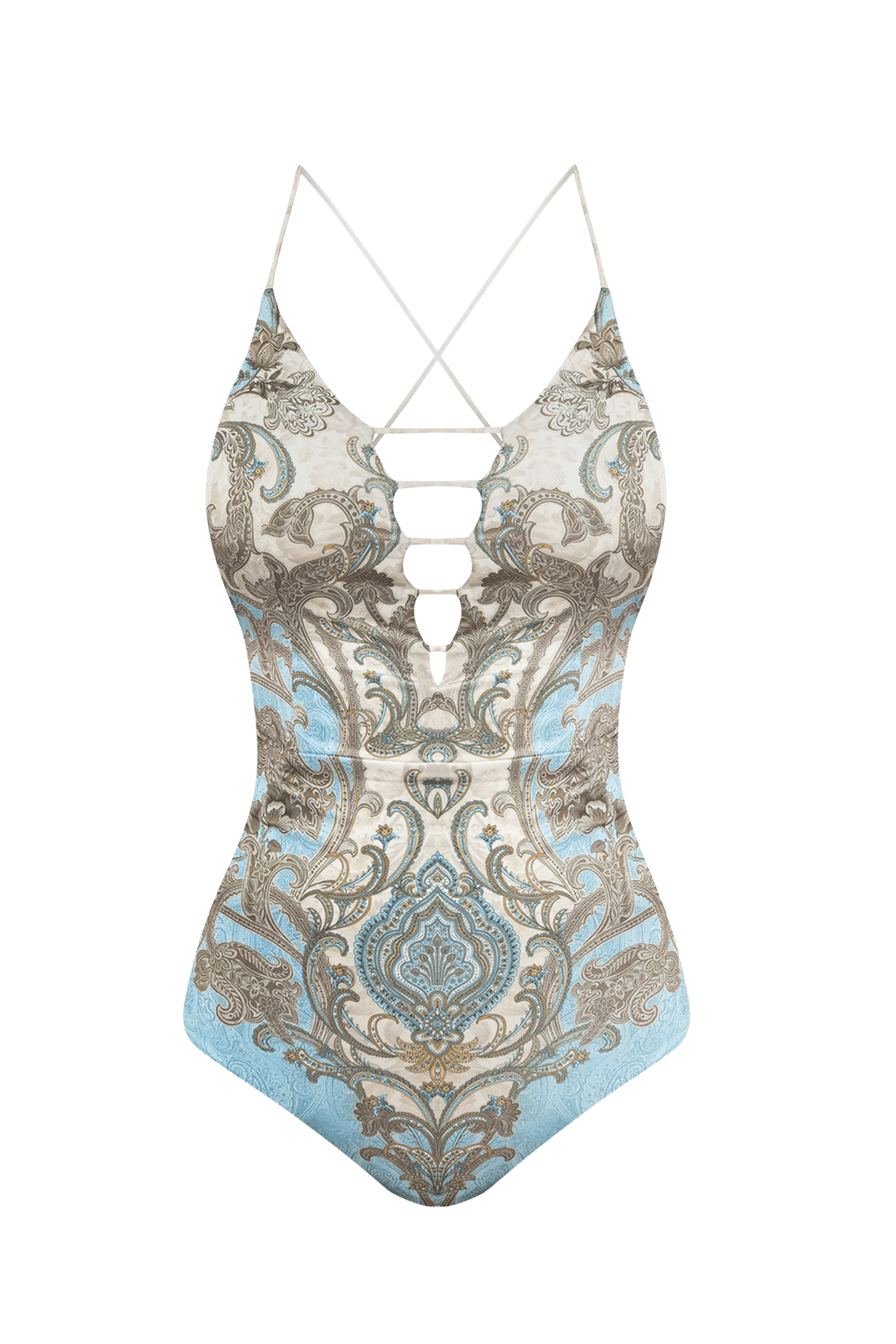 MAILLOT DE BAIN UNE-PIÈCE COL EN V - CIEL PAISLEY