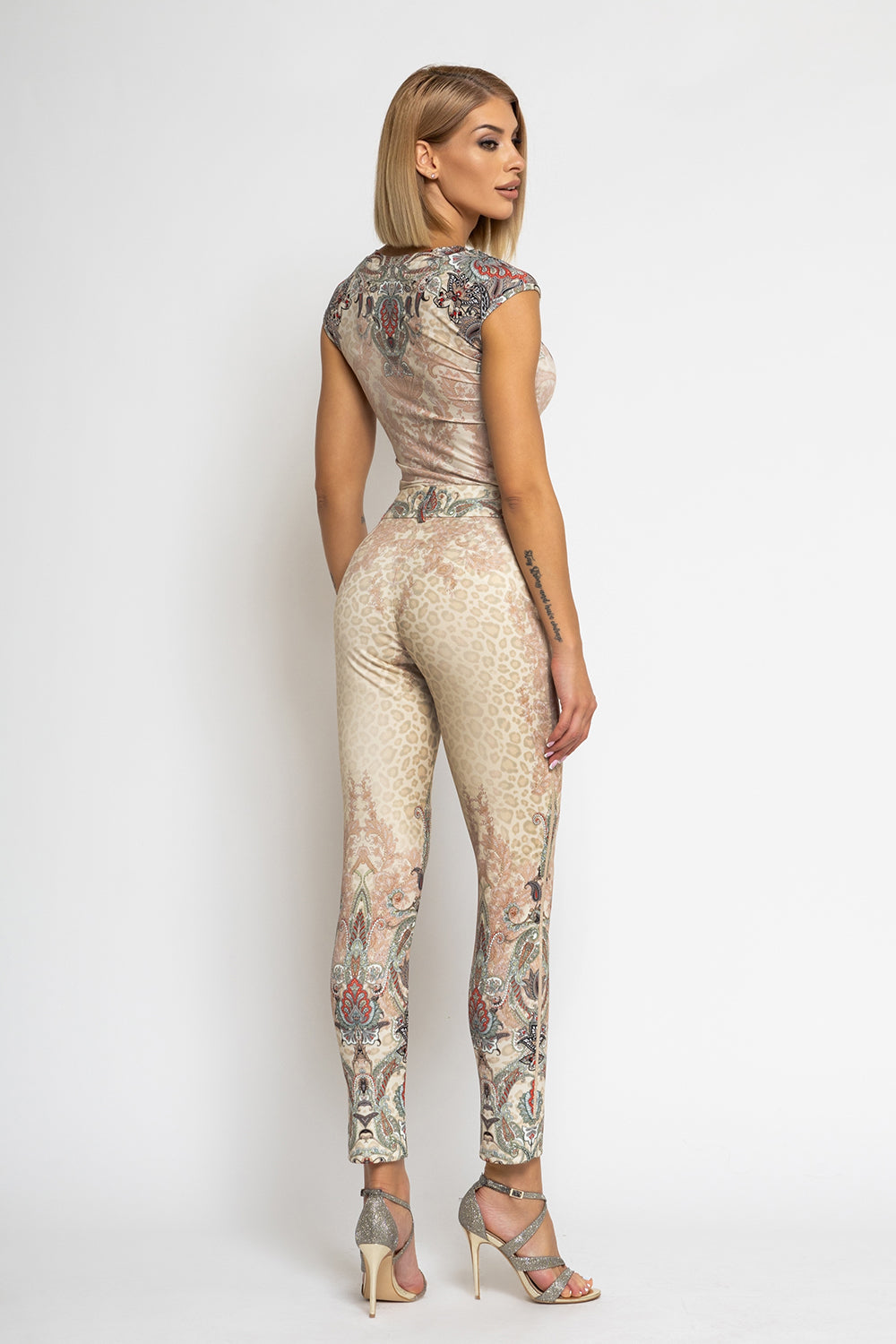 CLASSIC VISCOSE TROUSERS – PAISLEY BEIGE
