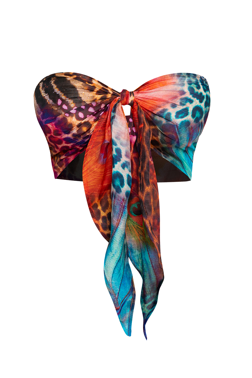 SILK AND COTTON PAREO AND SCARF SET - LEO NEON WILD