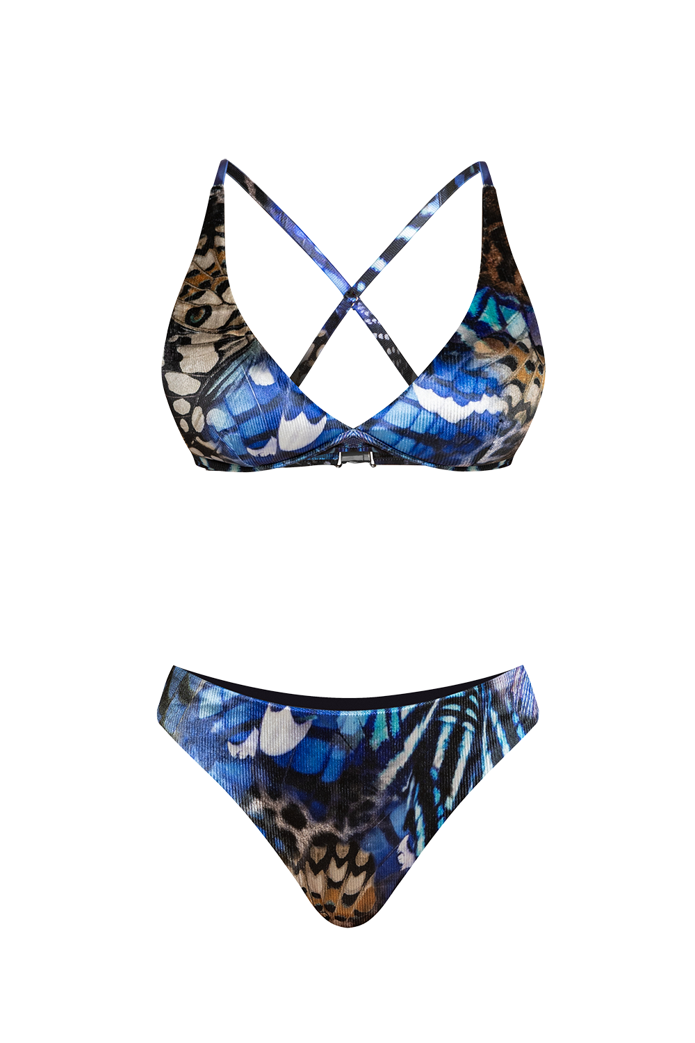 VELVET BIKINI SWIMWEAR - LEO NEON DARK