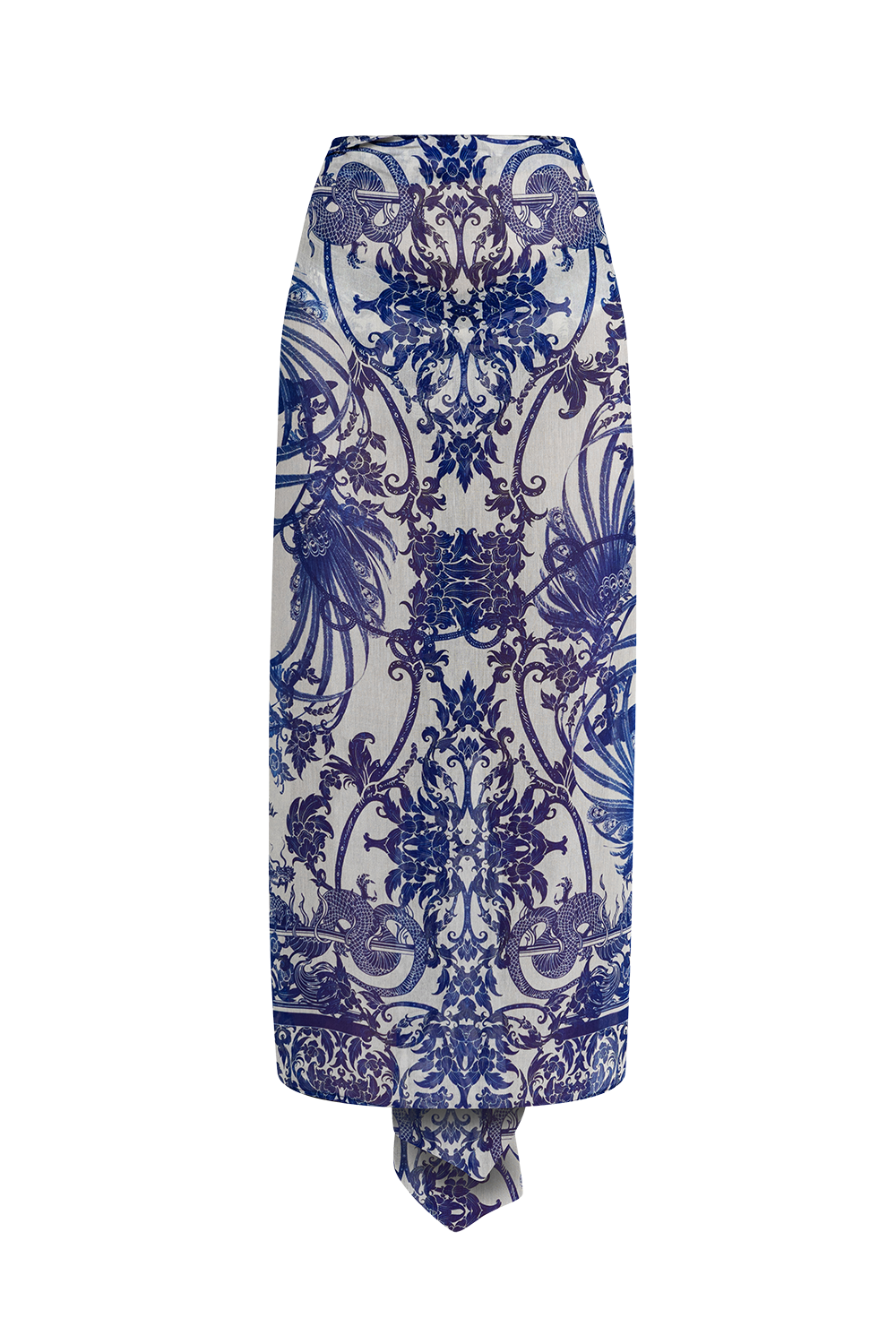 COTTON SILK PAREO AND SCARF SET - ASIA SKY