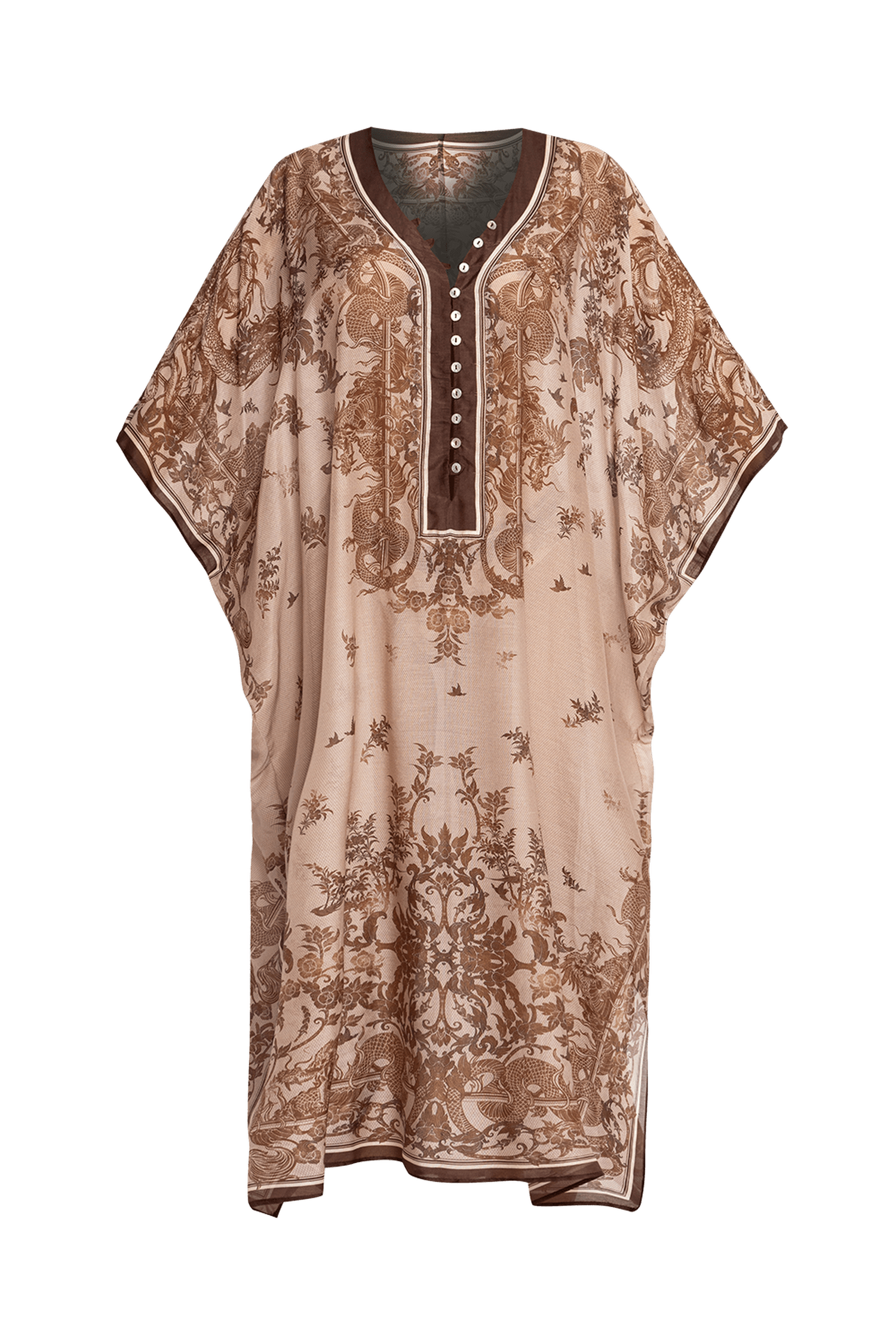 CAFTANO IN SETA E COTONE - ASIA BEIGE
