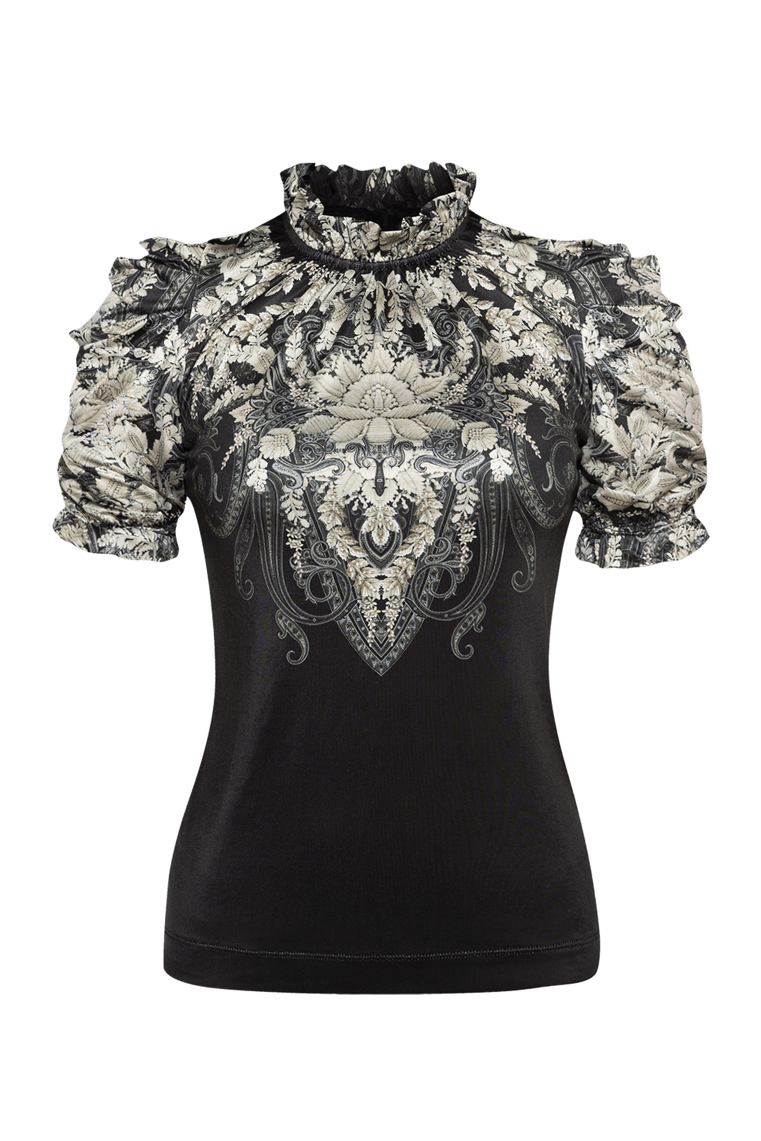 BLUSE MIT VOLANTS - FROZEN LOTUS