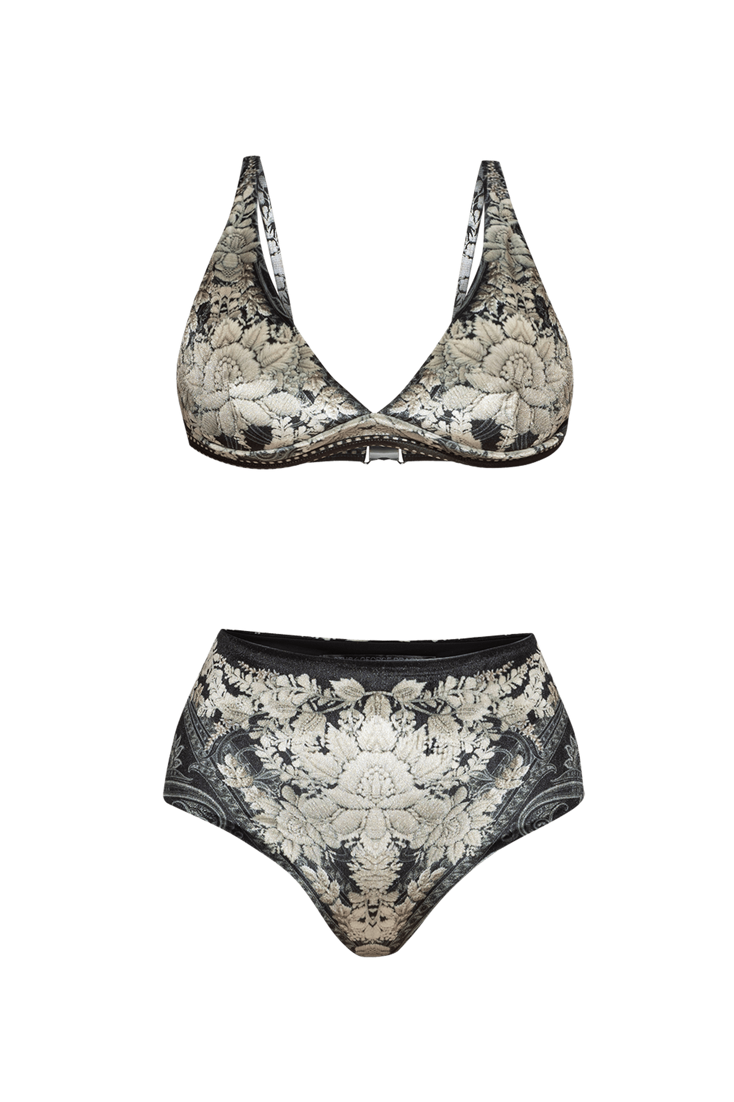HIGH-WAIST VELVET BIKINI BOTTOM - FROZEN LOTUS