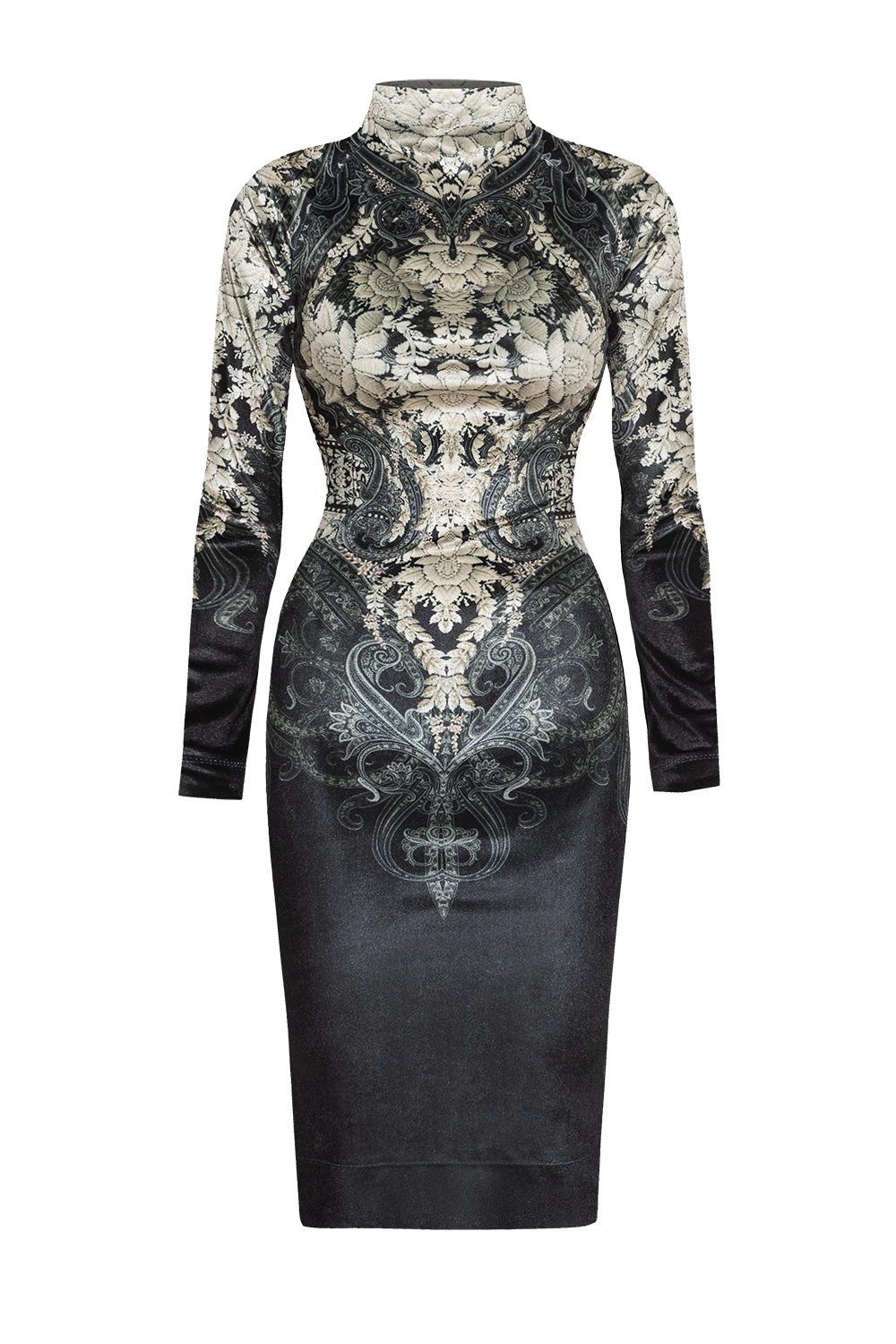 VELVET DRESS - FROZEN LOTUS JIORO ВТАЛЕНА РОКЛЯ ОТ КАДИФЕ - FROZEN LOTUS