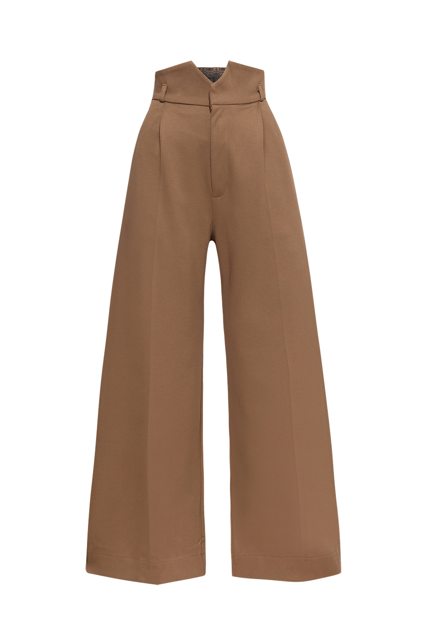 VISCOSE BLEND HIGH-WAISTED BEIGE TROUSERS – ESSENTIALS JIORO ШИРОК ПАНТАЛОН ОТ ВИСКОЗА С ВИСОКА ТАЛИЯ В БЕЖОВО - ESSENTIAL JIORO
