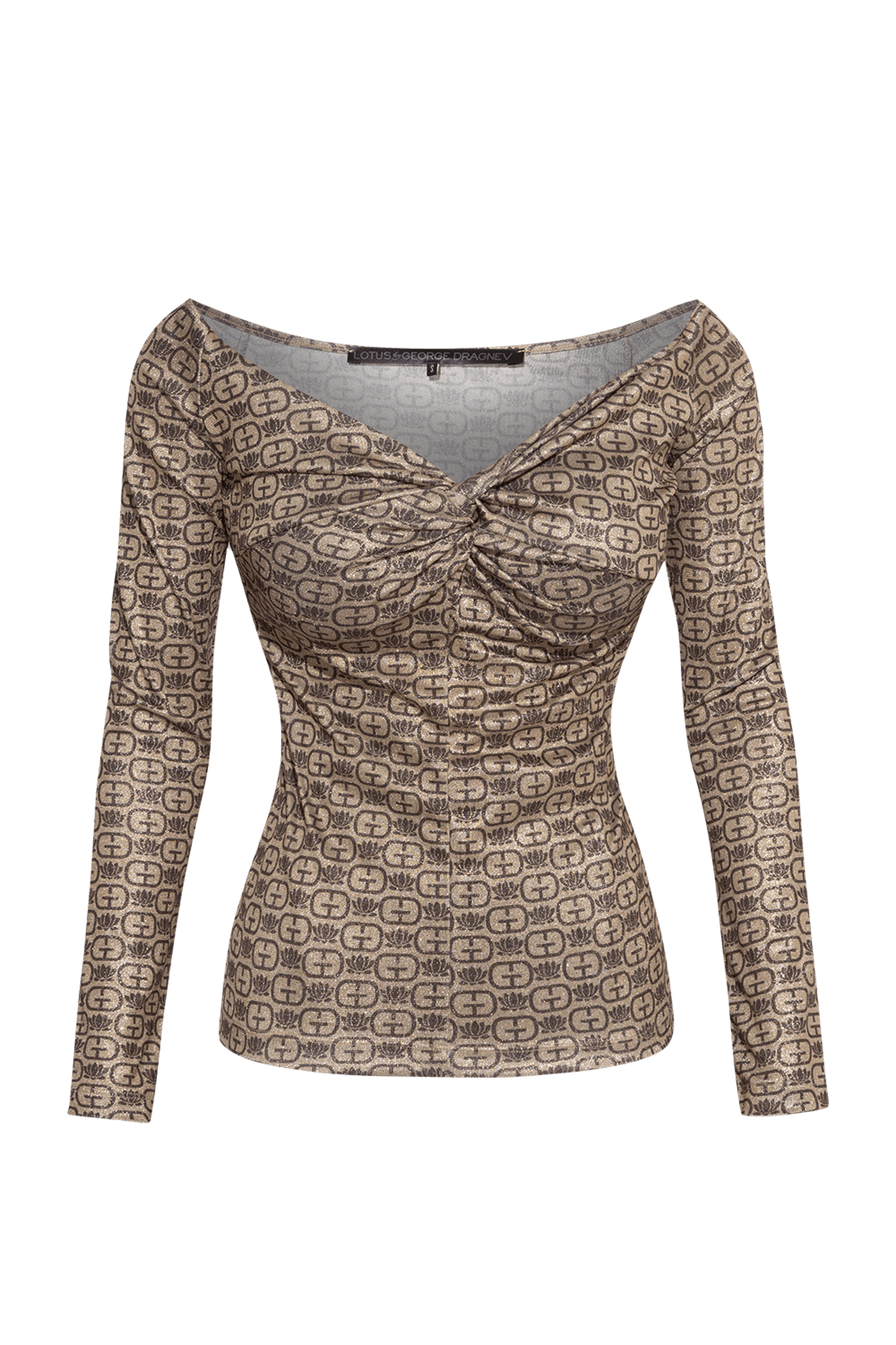 Haut avec détail torsadé et manches longues - logo marron foncé