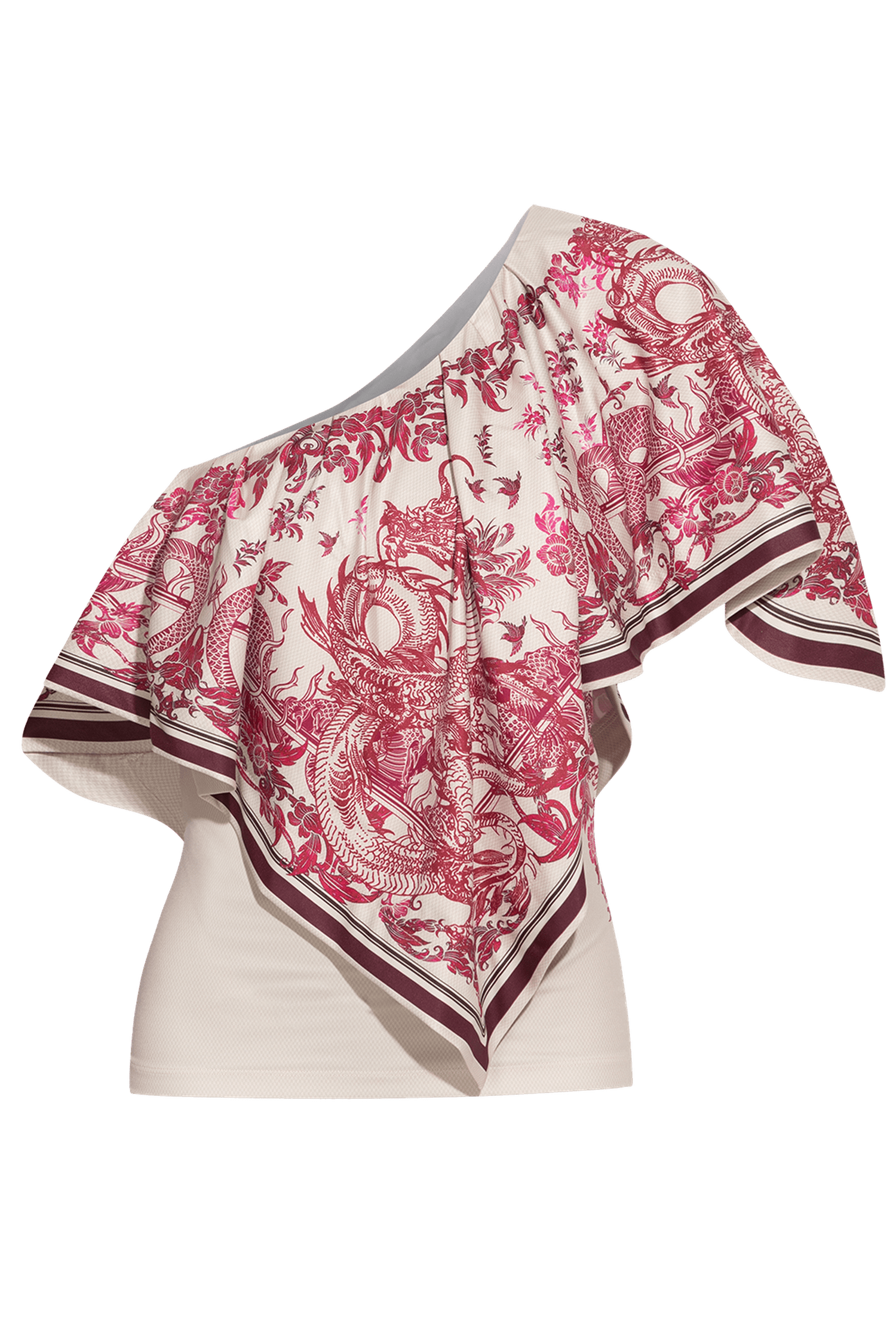 Elegantný top s odhaleným ramenom - Asia Bordeaux