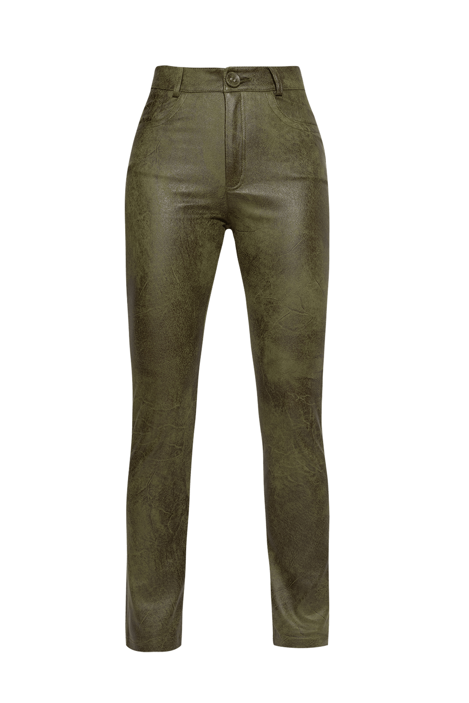 PANTALON SKINNY 5-POCHES EN VERT OLIVE - ESSENTIELS