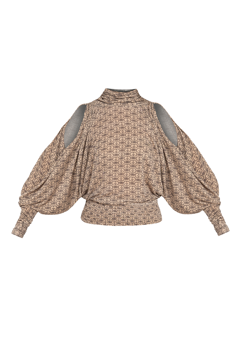 MODAL BATWING TURTLENECK TOP - MOCHA MOUSSE LOGO JIORO ТОП ОТ МОДАЛ С ПОЛО ЯКА И ПРИЛЕП РЪКАВ - MOCHA MOUSSE LOGO JIORO