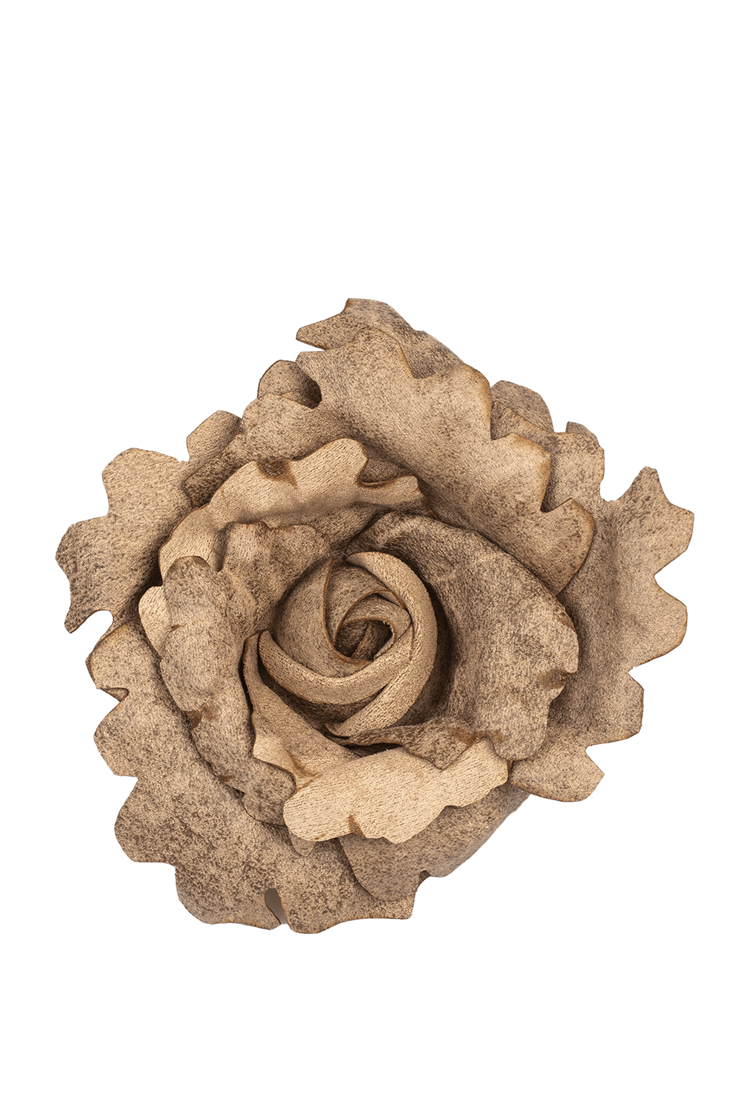BROCHE MOYENNE EN SIMILI DAIM BEIGE ROSE
