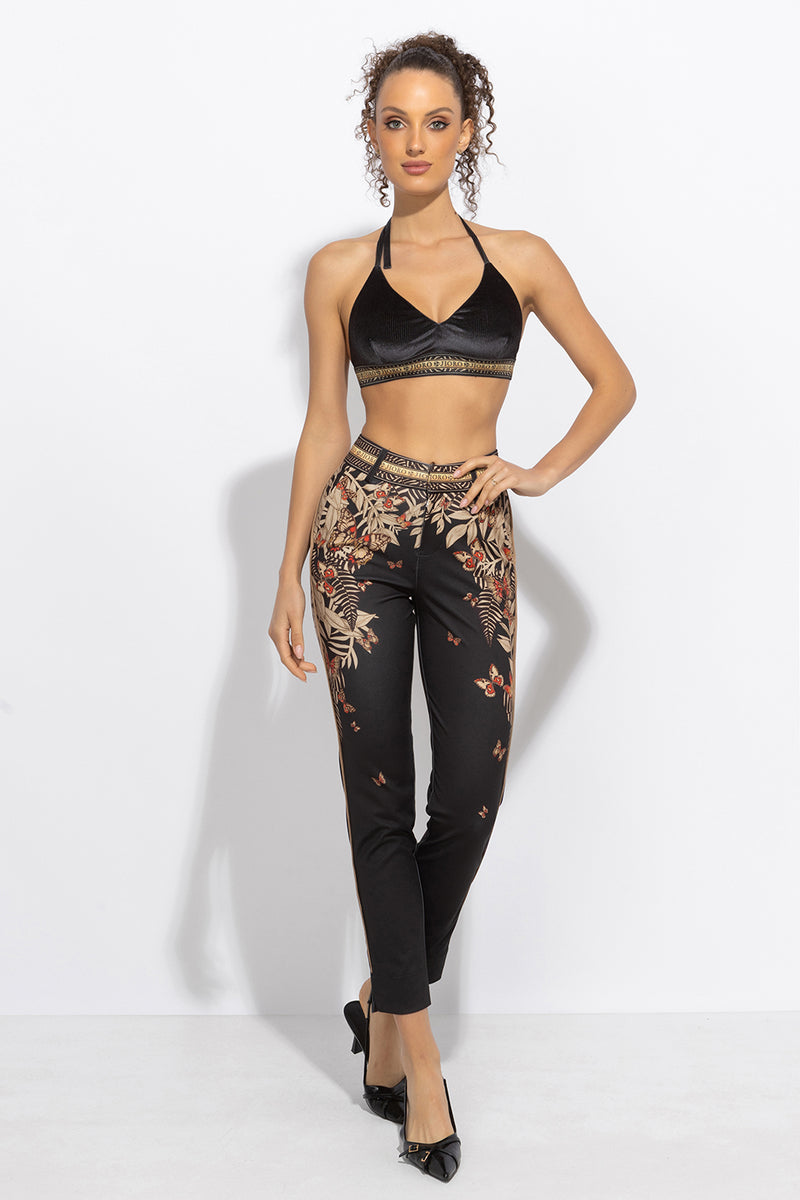 CLASSIC VISCOSE PANTS - MIDNIGHT BUTTERFLIES JIORO КЛАСИЧЕСКИ ПАНТАЛОН ОТ ВИСКОЗА - MIDNIGHT BUTTERFLIES JIORO