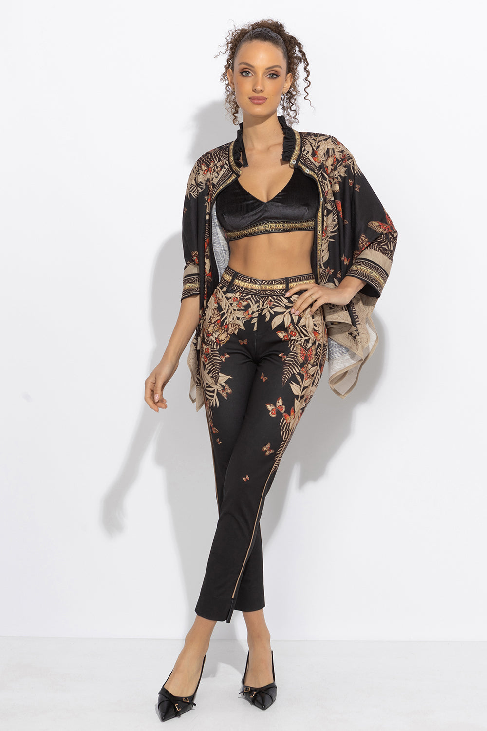 CLASSIC VISCOSE PANTS - MIDNIGHT BUTTERFLIES JIORO КЛАСИЧЕСКИ ПАНТАЛОН ОТ ВИСКОЗА - MIDNIGHT BUTTERFLIES JIORO