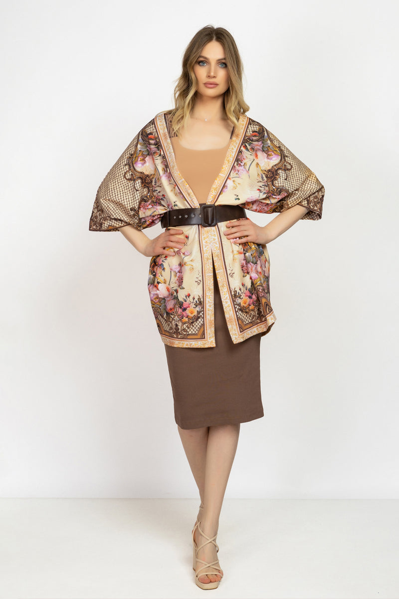 FRENCH TERRY STRICKJACKE - BAROCKBLUMEN