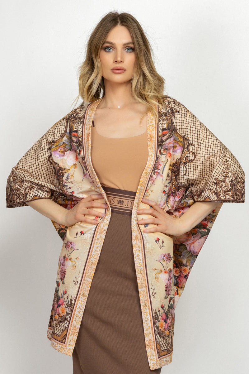 FRENCH TERRY STRICKJACKE - BAROCKBLUMEN