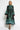 VISKOSE-SATIN-CAFTAN MIT FEDERN - LEO NEONGRÜN