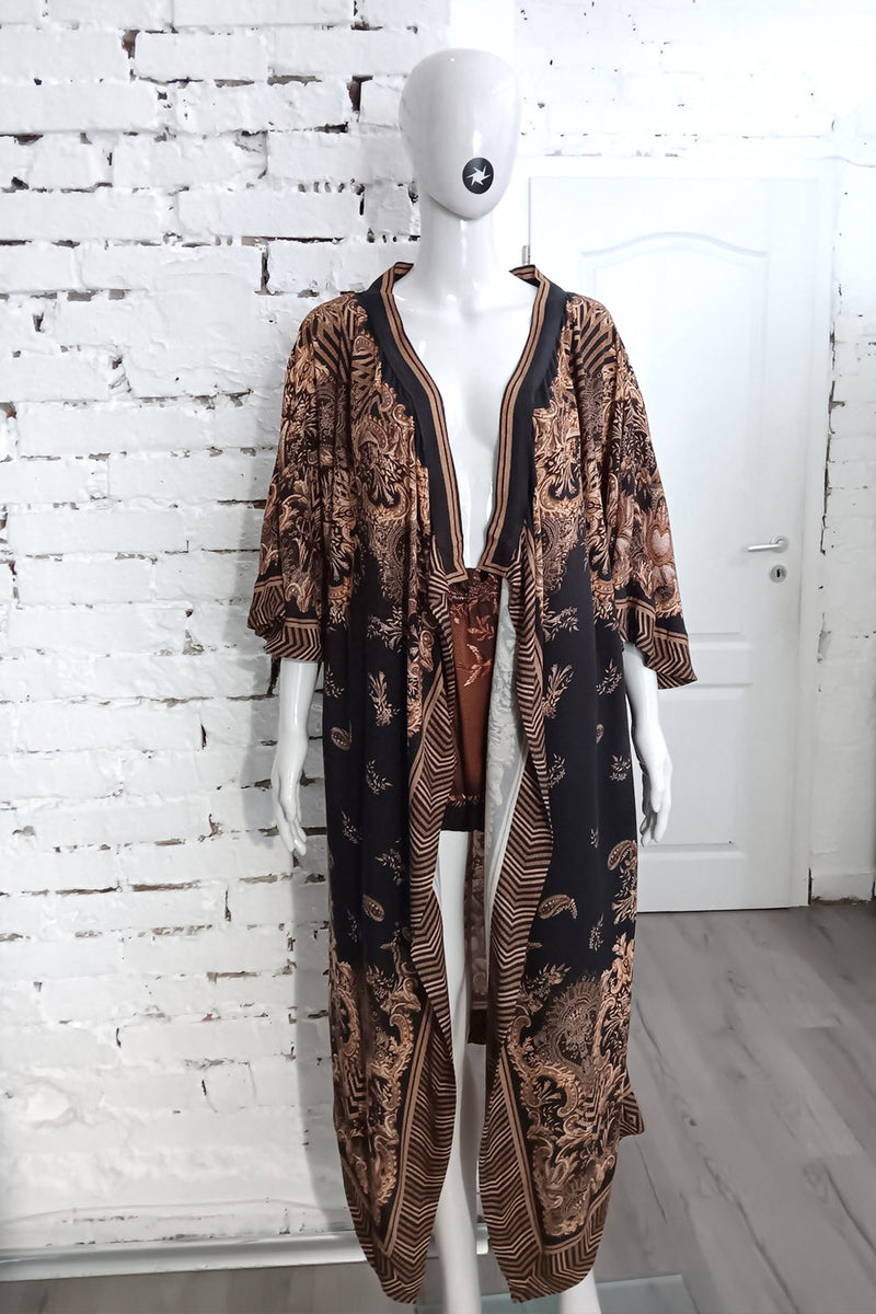 TWILL VISOSE KIMONO – GOLDENE STREIFEN