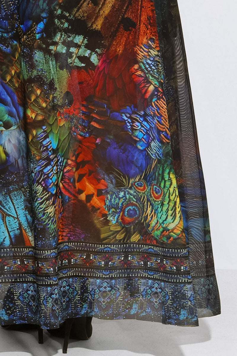 LONG FINE NET DRESS - AMAZONIA