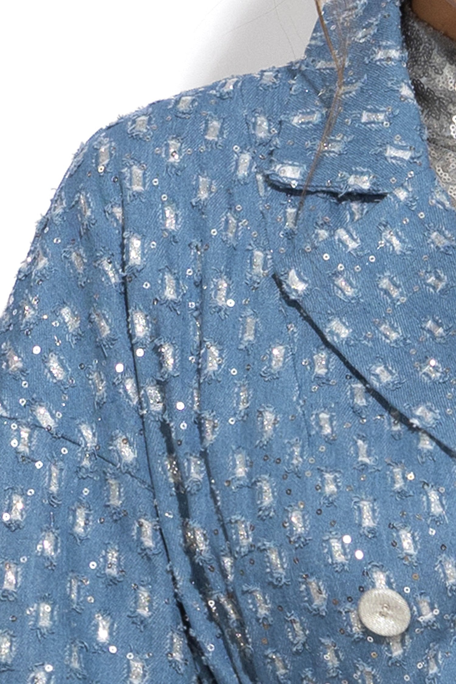 DENIM JACKET WITH BROCADE - ESSENTIALS