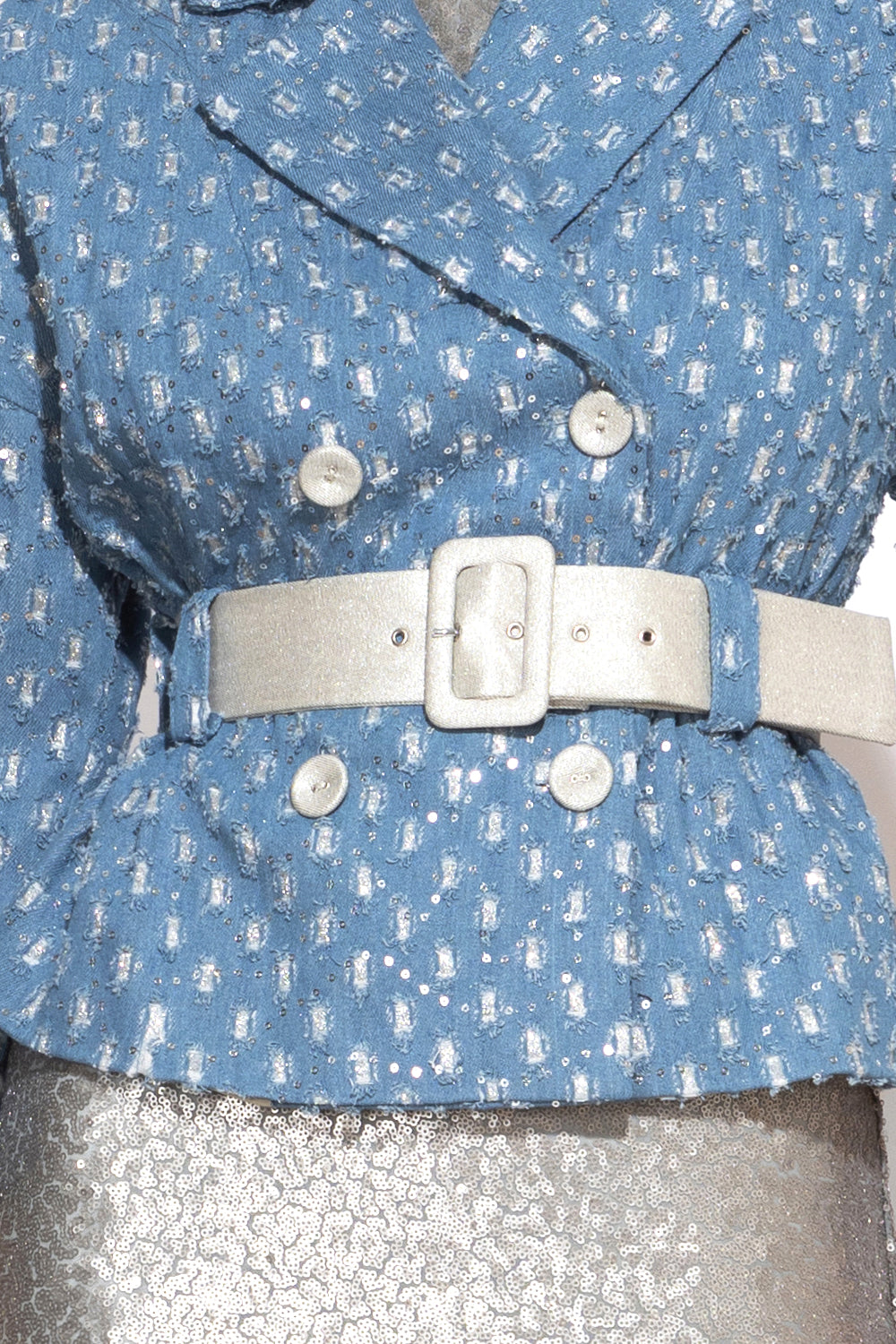 DENIM JACKET WITH BROCADE - ESSENTIALS