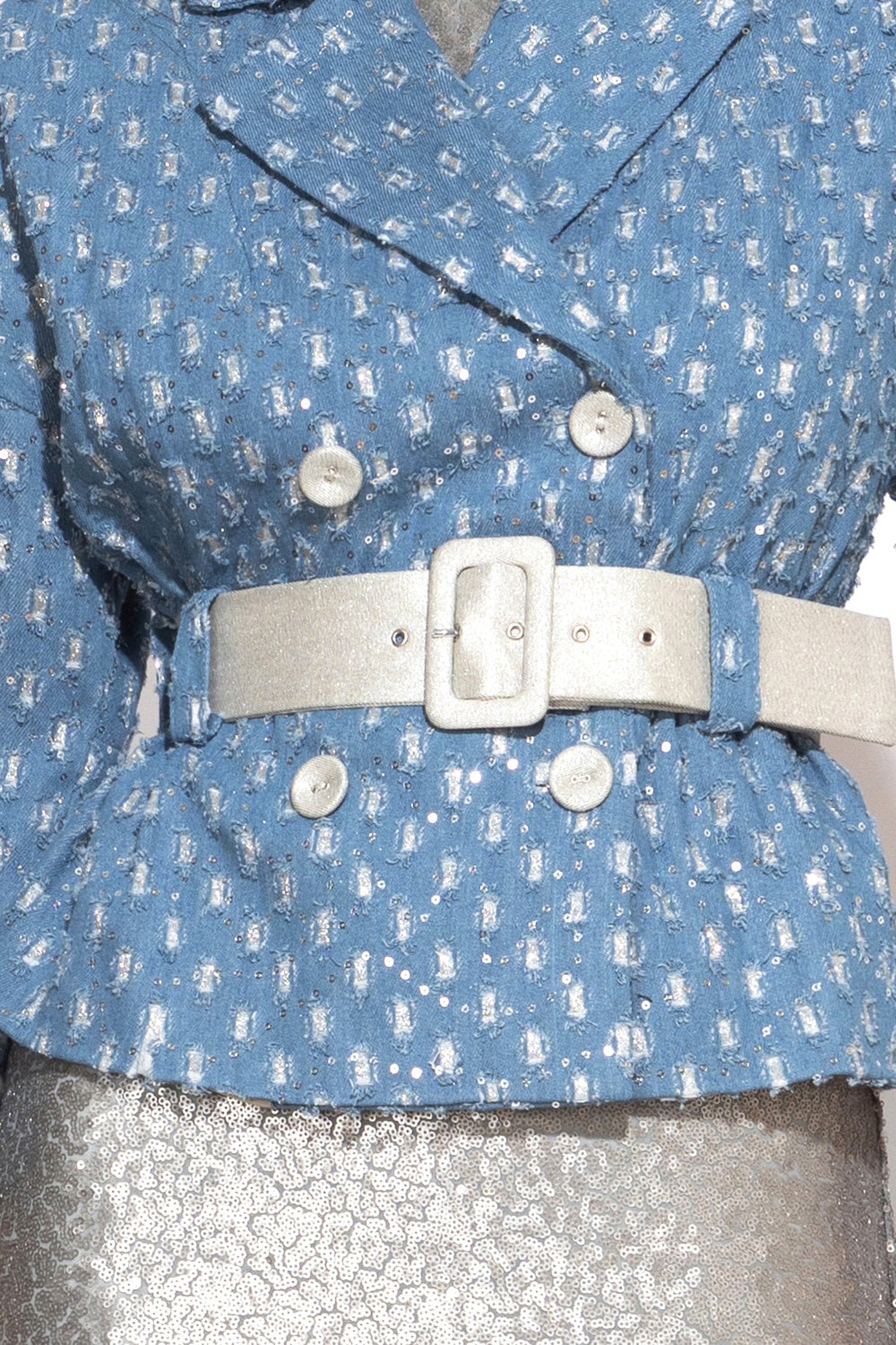DENIM JACKET WITH BROCADE - ESSENTIALS