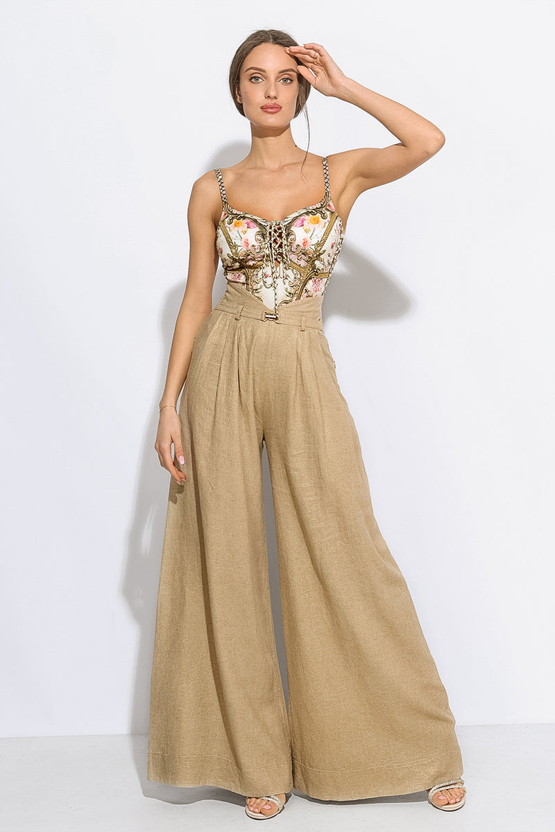 ONE-PIECE SWIMSUIT - BAROQUE FLOWERS JIORO ЦЯЛ БАНСКИ С V-ДЕКОЛТЕ С ВРЪЗКИ - BAROQUE FLOWERS JIORO