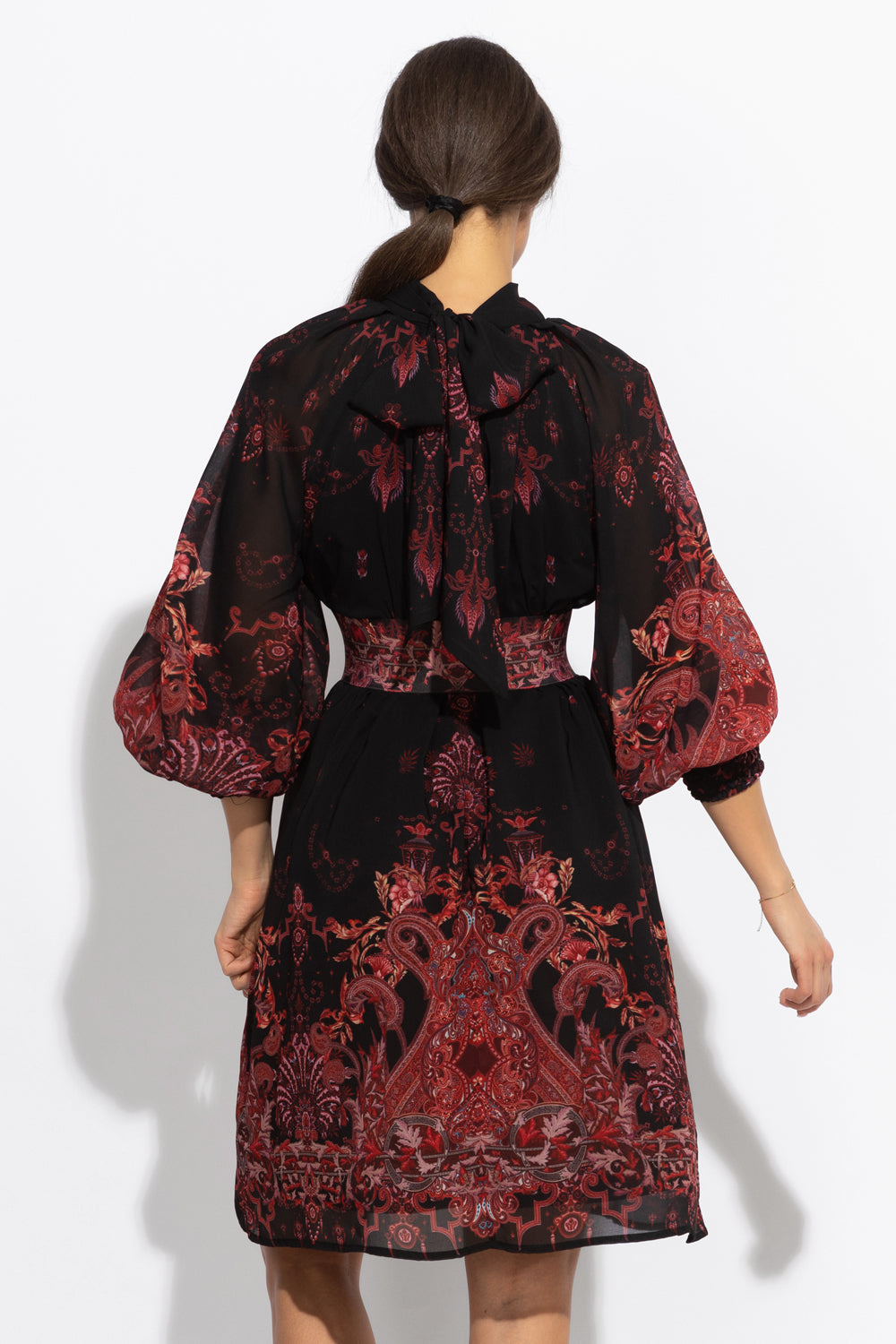 RELAXED FIT DRESS WITH RAGLAN SLEEVES - PAISLEY DARK JIORO СВОБОДНА РОКЛЯ С РЕГЛАН РЪКАВ - PAISLEY DARK JIORO