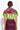 VELVET BLOUSE WITH HIGH NECK AND PUFF SLEEVES - ACID GREEN LOGO JIORO БЛУЗА ОТ ПЛЮШ С ВИСОКА ЯКА И БУФАН РЪКАВИ - ACID GREEN LOGO JIORO