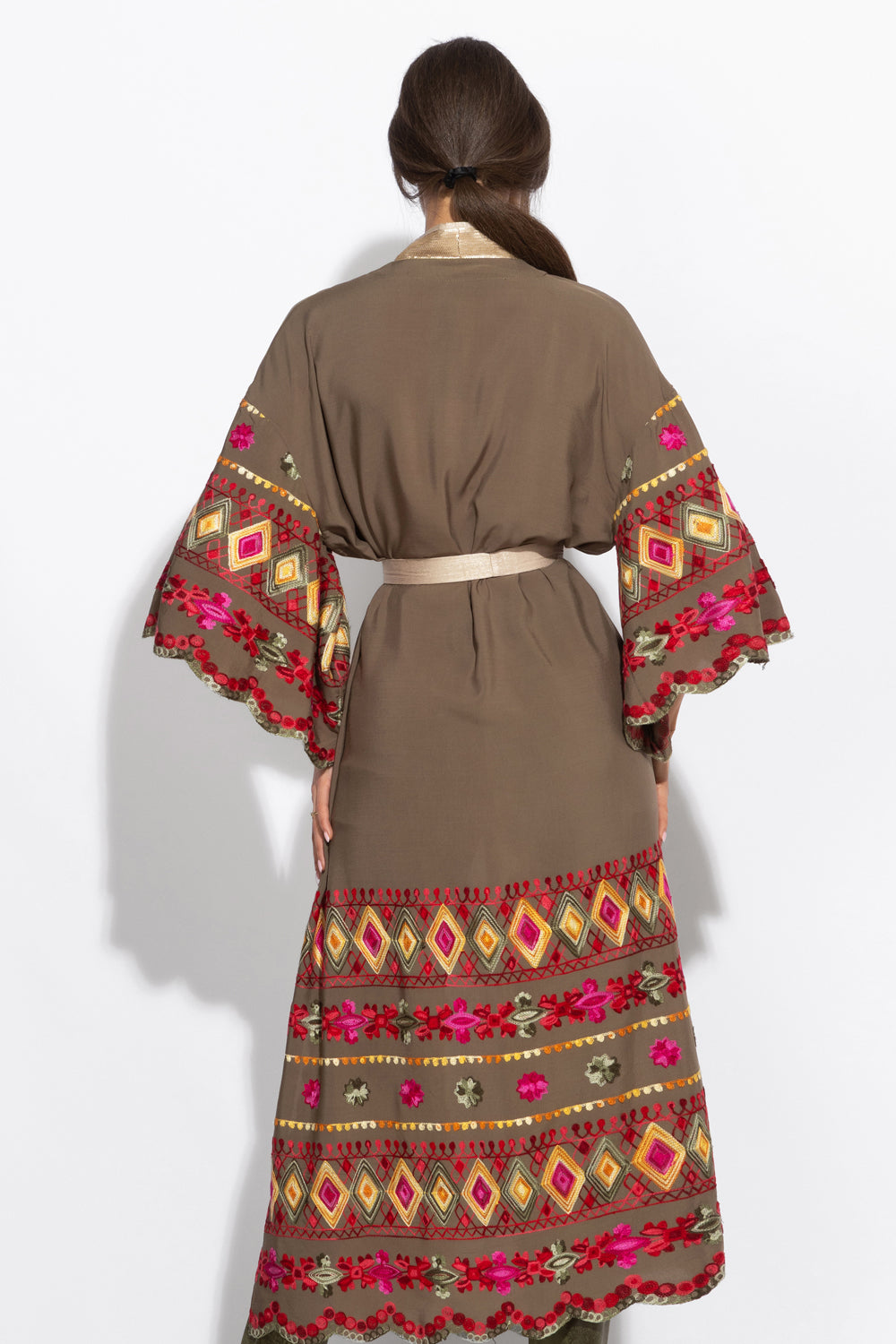 VISKÓZOVÉ KIMONO V BARVĚ KHAKI - ZÁKLADY