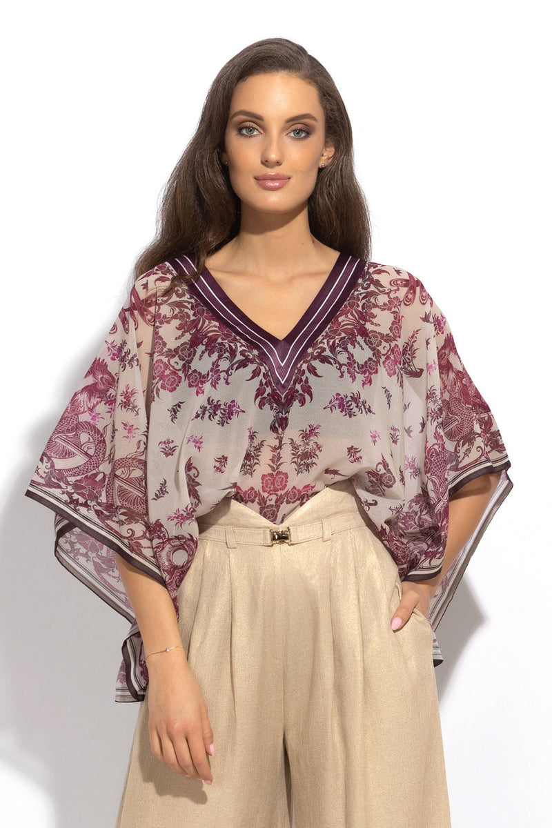 SILK COTTON TUNIC - ASIA BORDEAUX