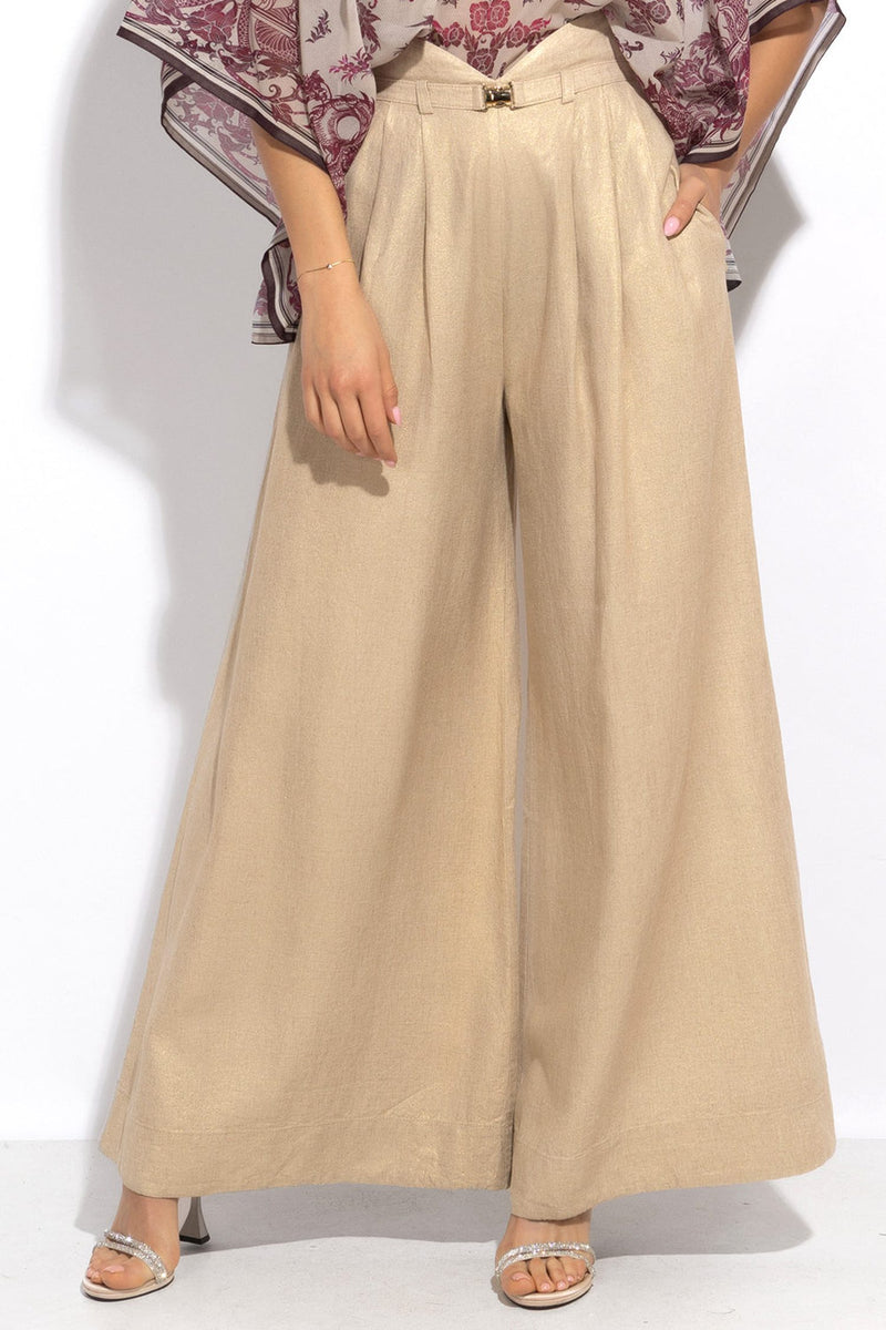 HOCHTALIGE LEINENHOSE MIT WEITEM BEIN - ESSENTIALS